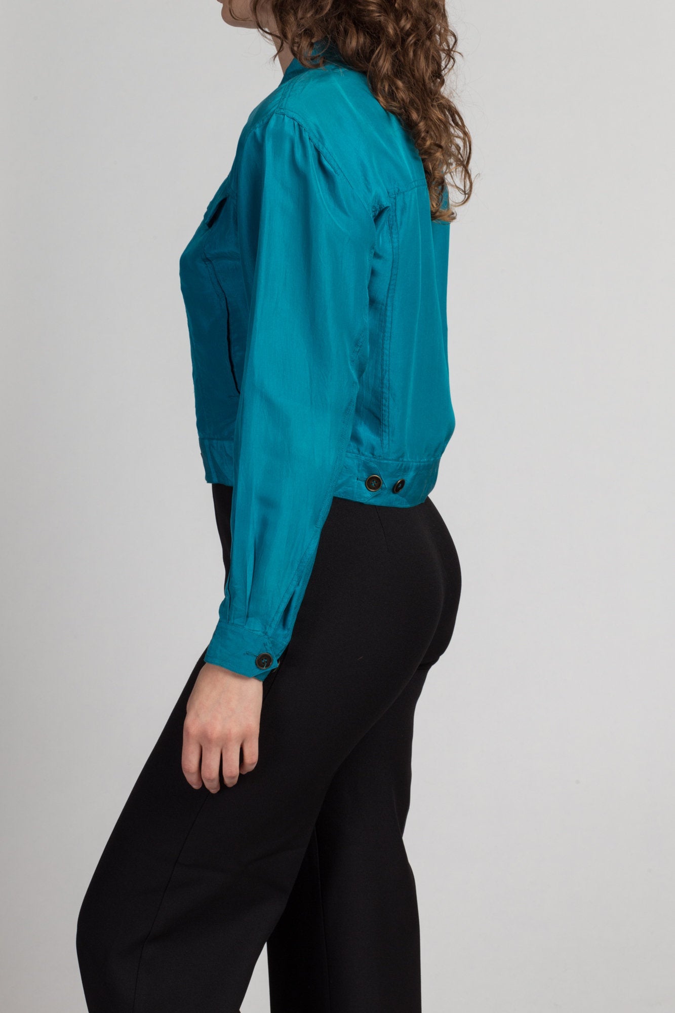 Blue silk hot sale jacket women's