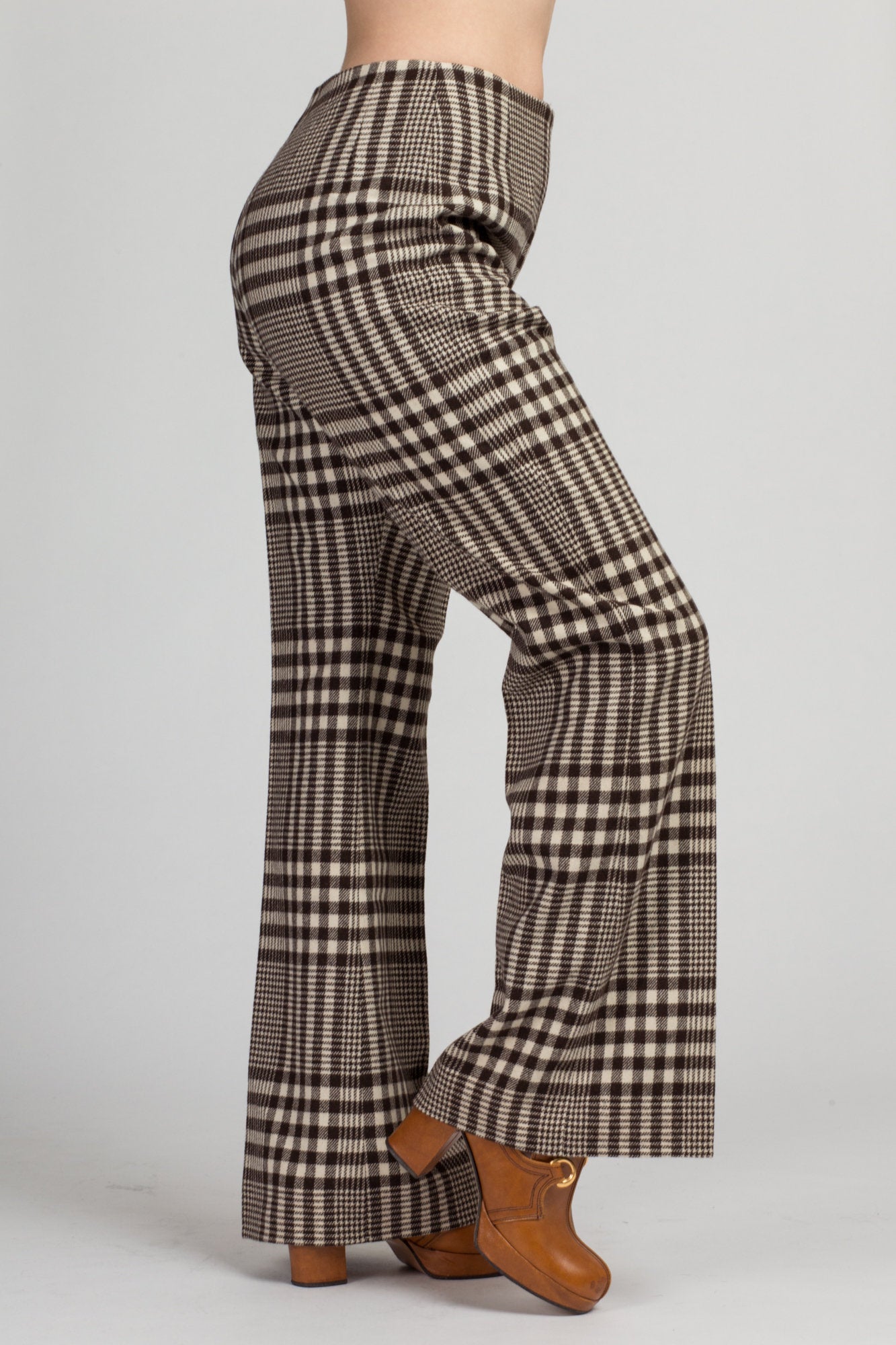 70s Plaid High Waisted Pants - Men's Small, Women's Medium, 29