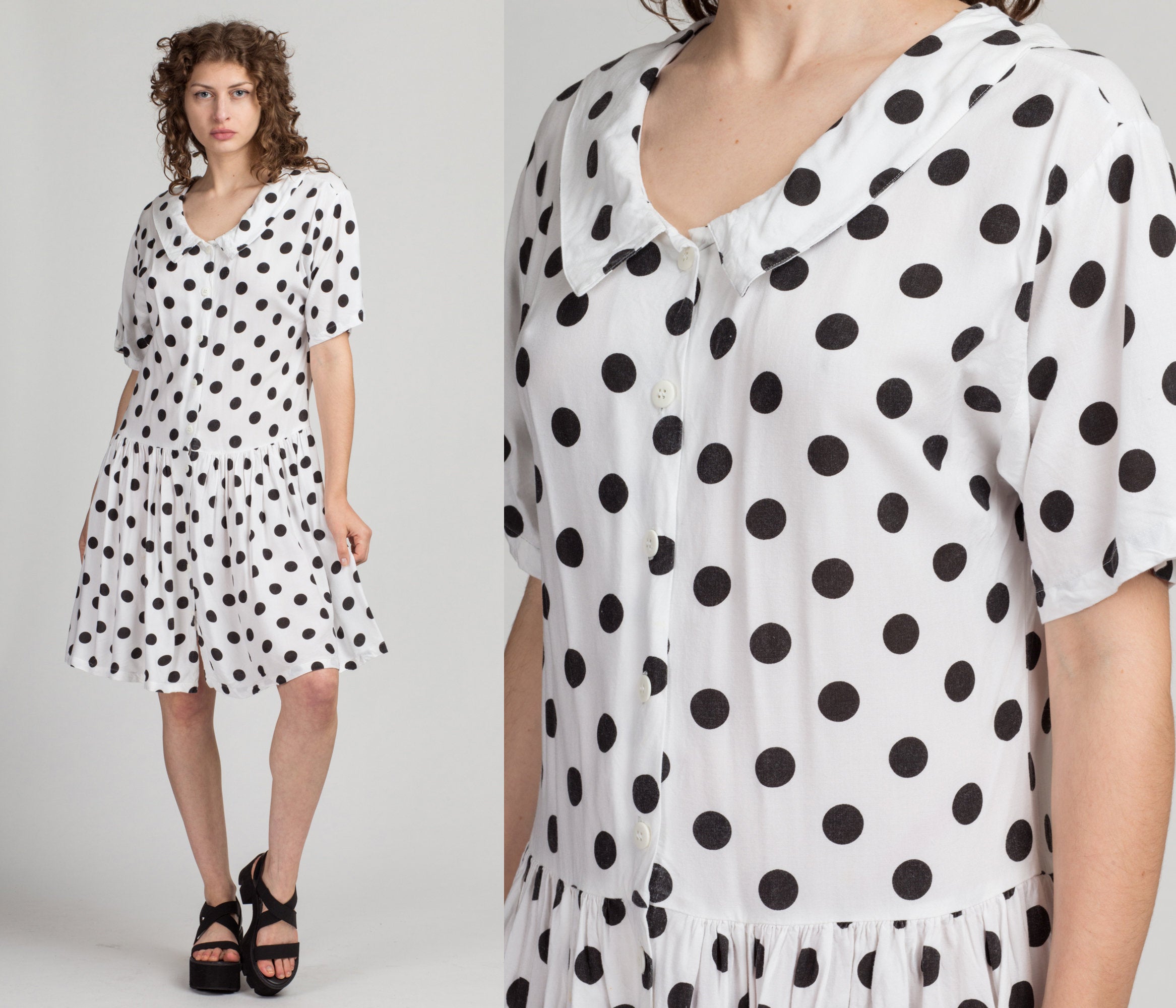 Black Polka Dot Retro Dress on White Background Stock Image - Image of  cotton, fashion: 35673897