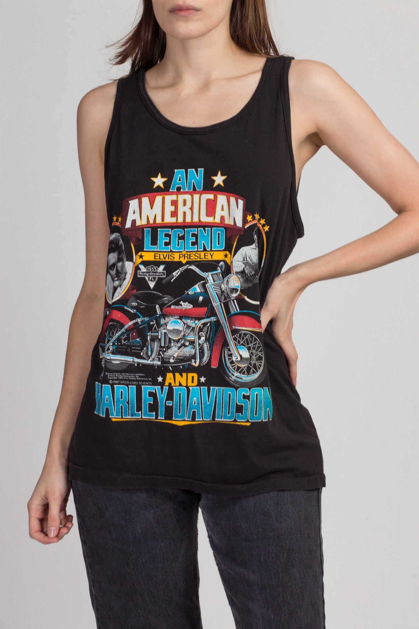 Vintage 1987 Elvis x Harley Davidson American Legend Tank - Medium