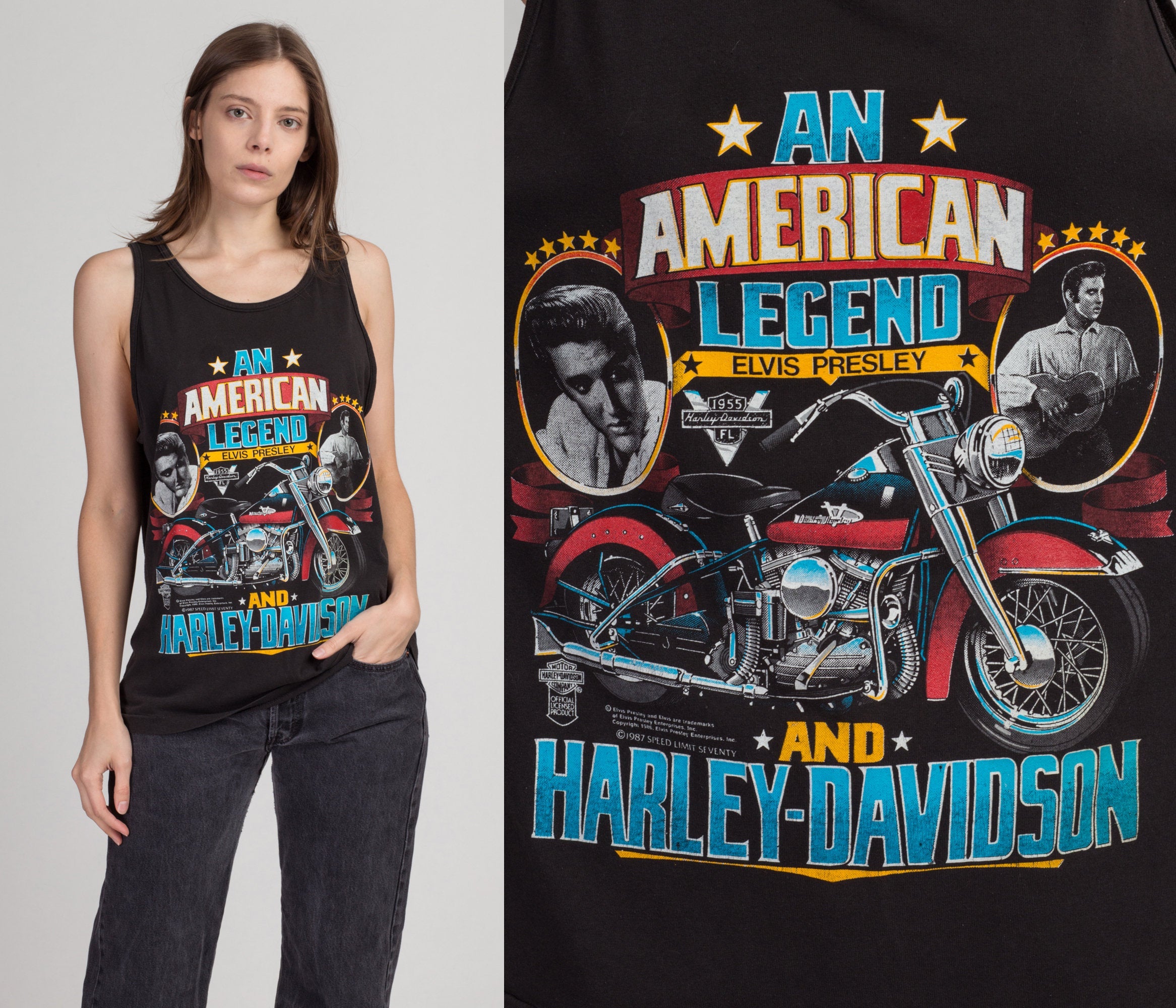 Vintage 1987 Elvis x Harley Davidson American Legend Tank - Medium