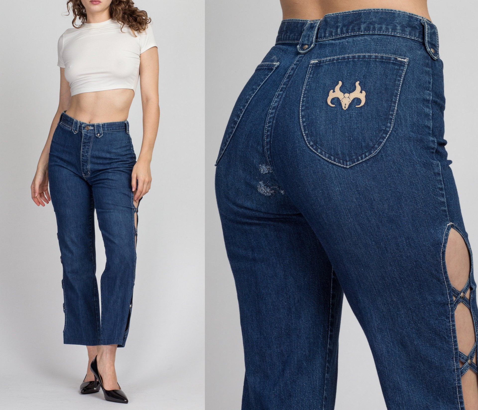 Vintage 1970's Frederick's of Hollywood Denim Pants, High Waist with F –  Thief Island Vintage