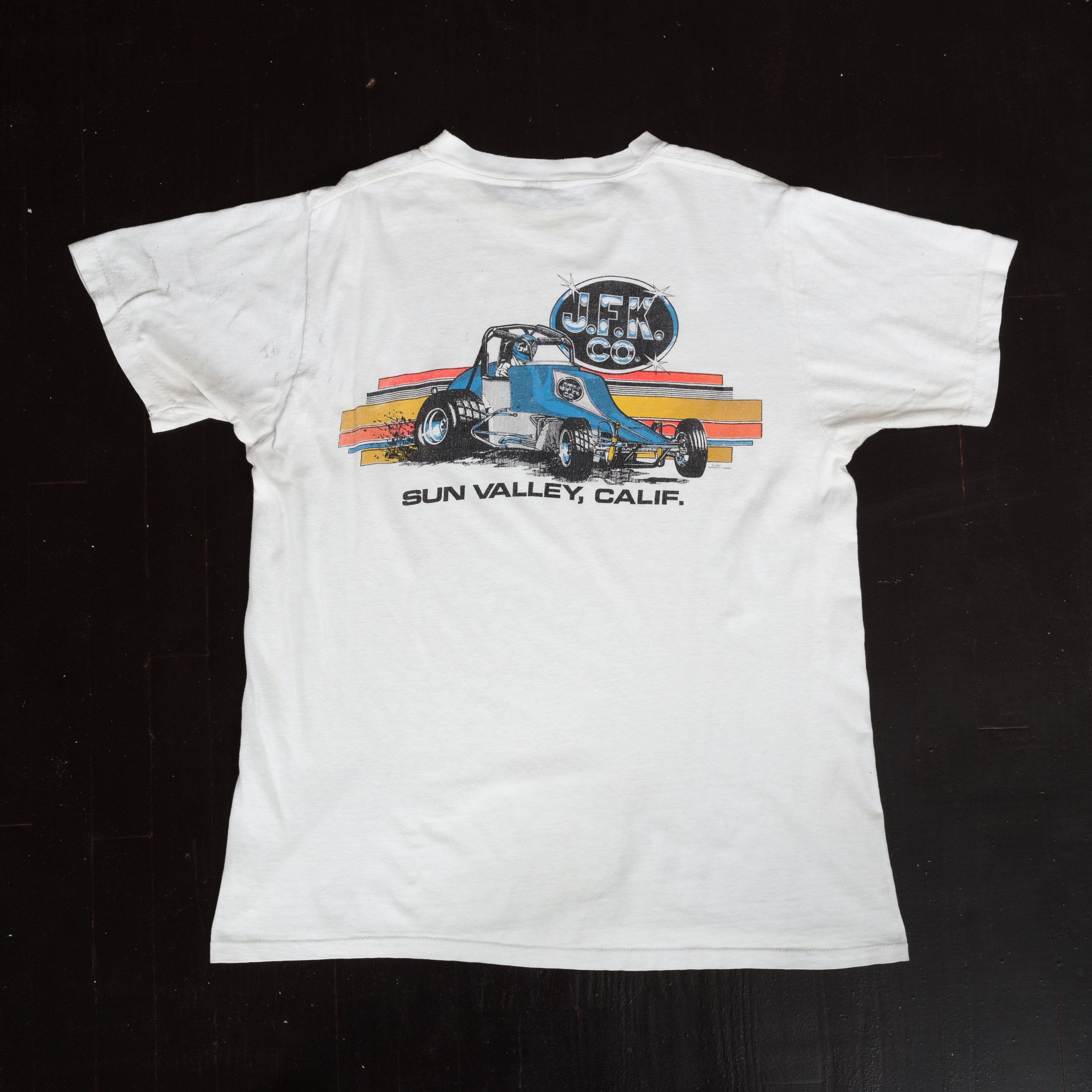 70s 80s JFK Co. Sprint Car Racing T Shirt - Men's Large, Women's