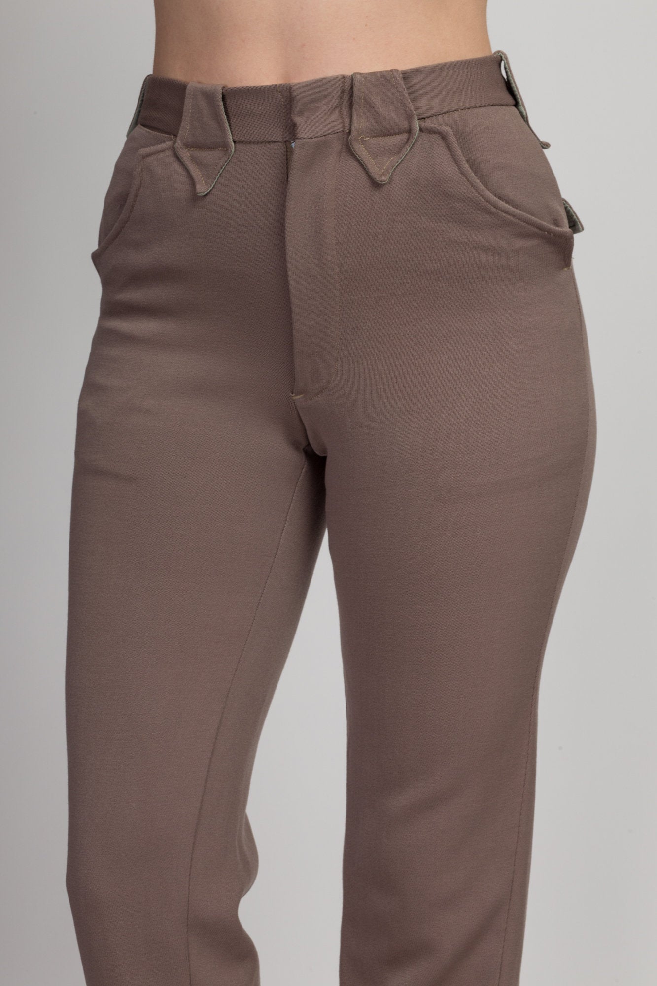 1950s Taupe High Waist Western Pants - Extra Small – Flying Apple