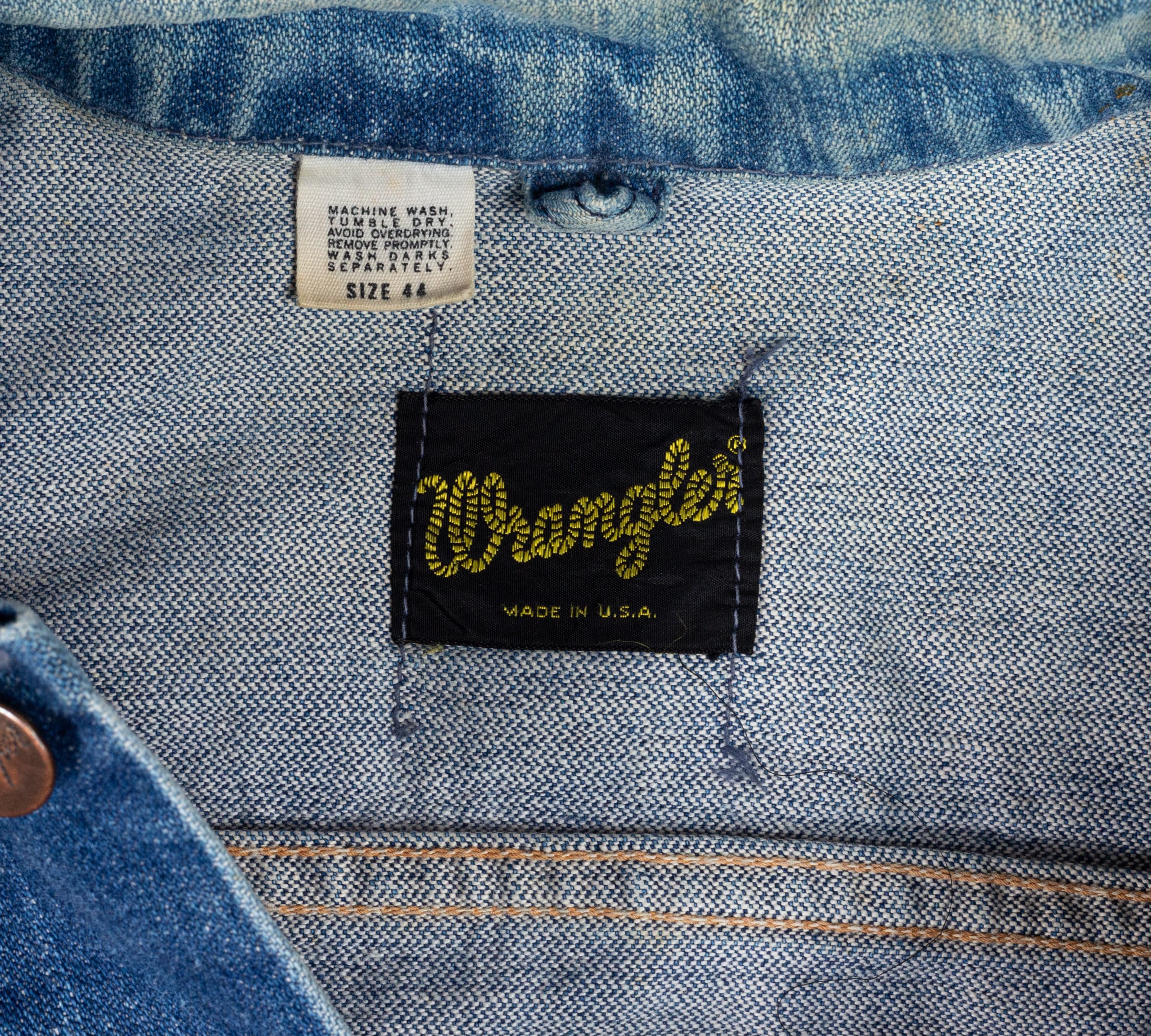 70s 80s Wrangler Jean Jacket - Size 44, Men's Medium