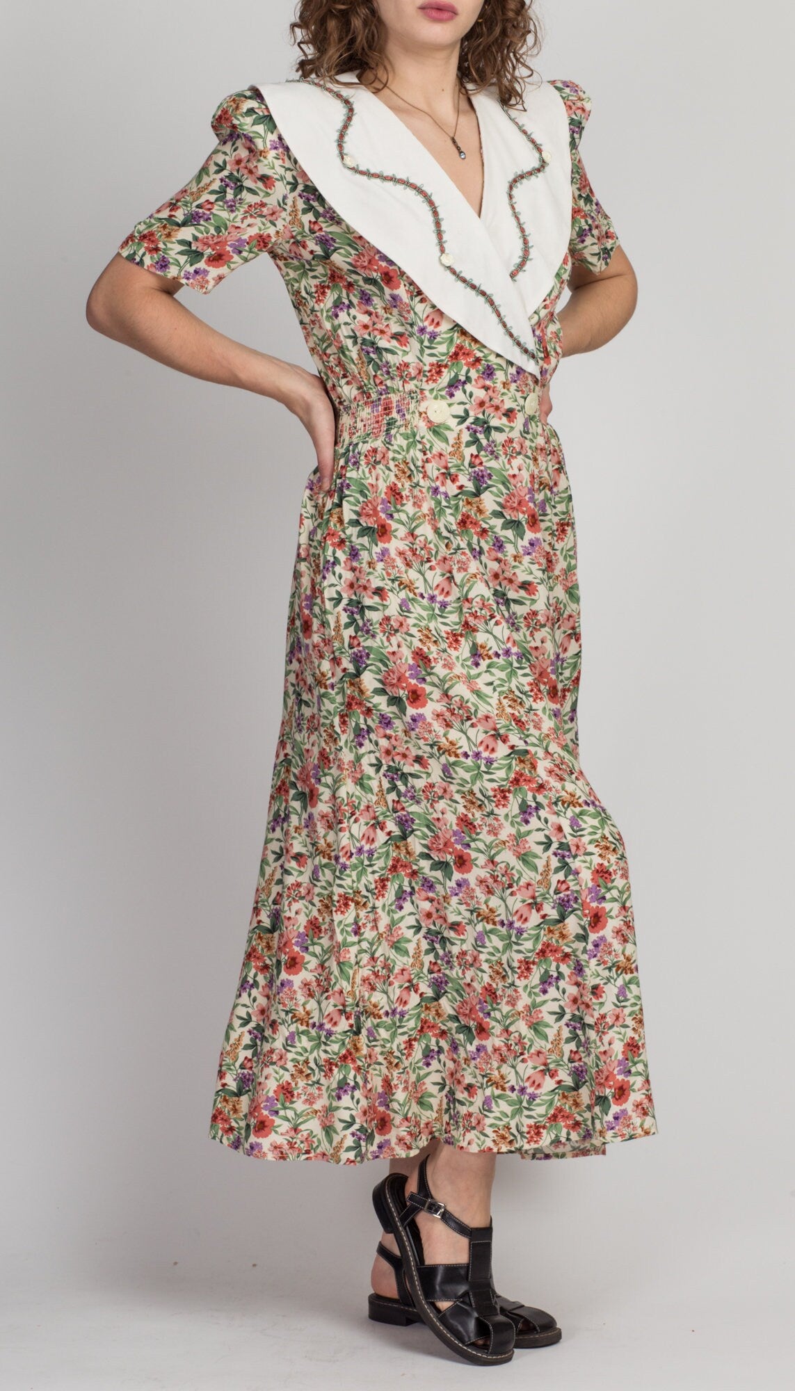 80s hotsell floral dress