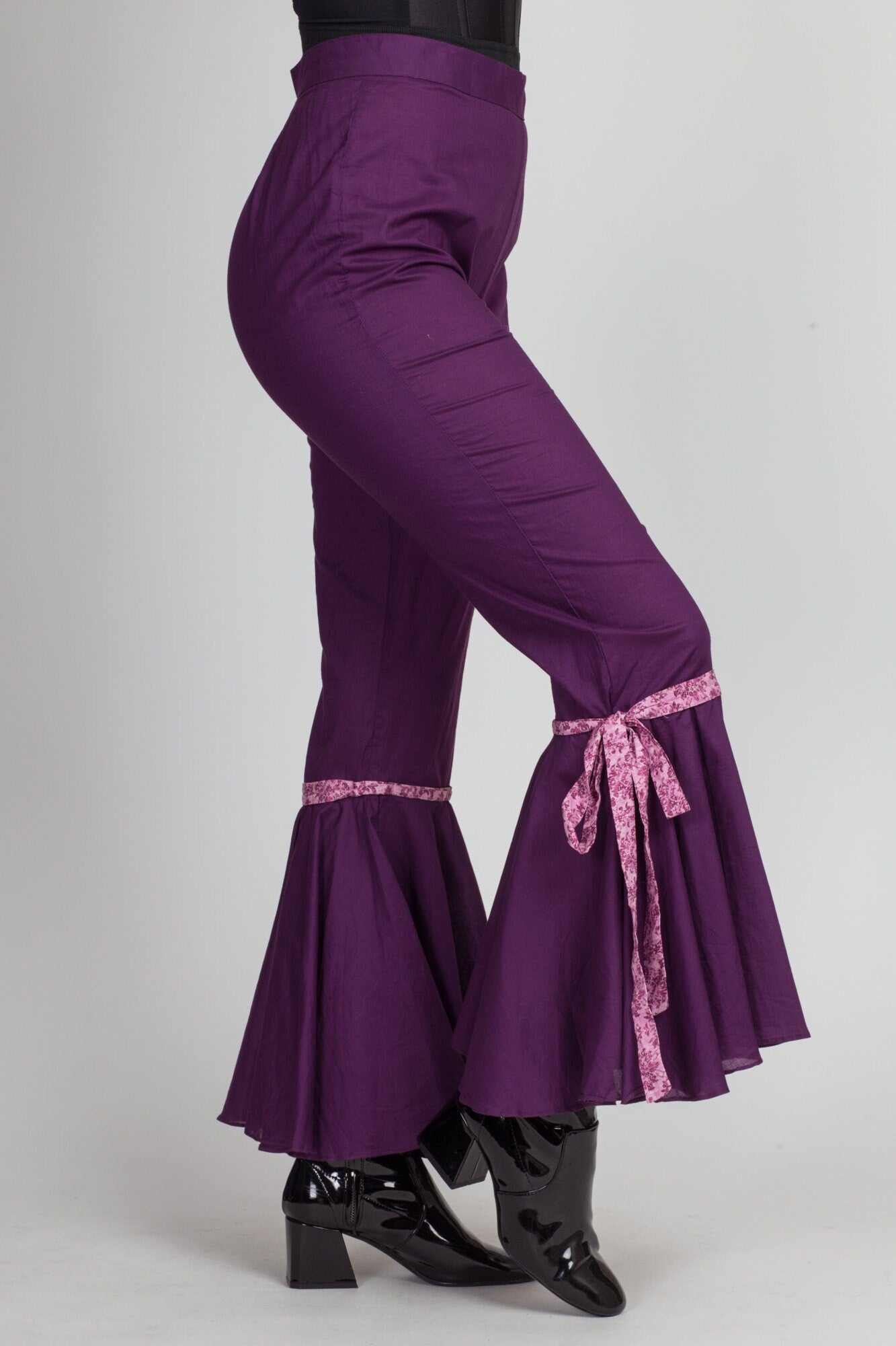 Boho Bell Bottom Pants Gypsy Love Lilac Bells Purple & Pink Print Hi –  Made4Walkin