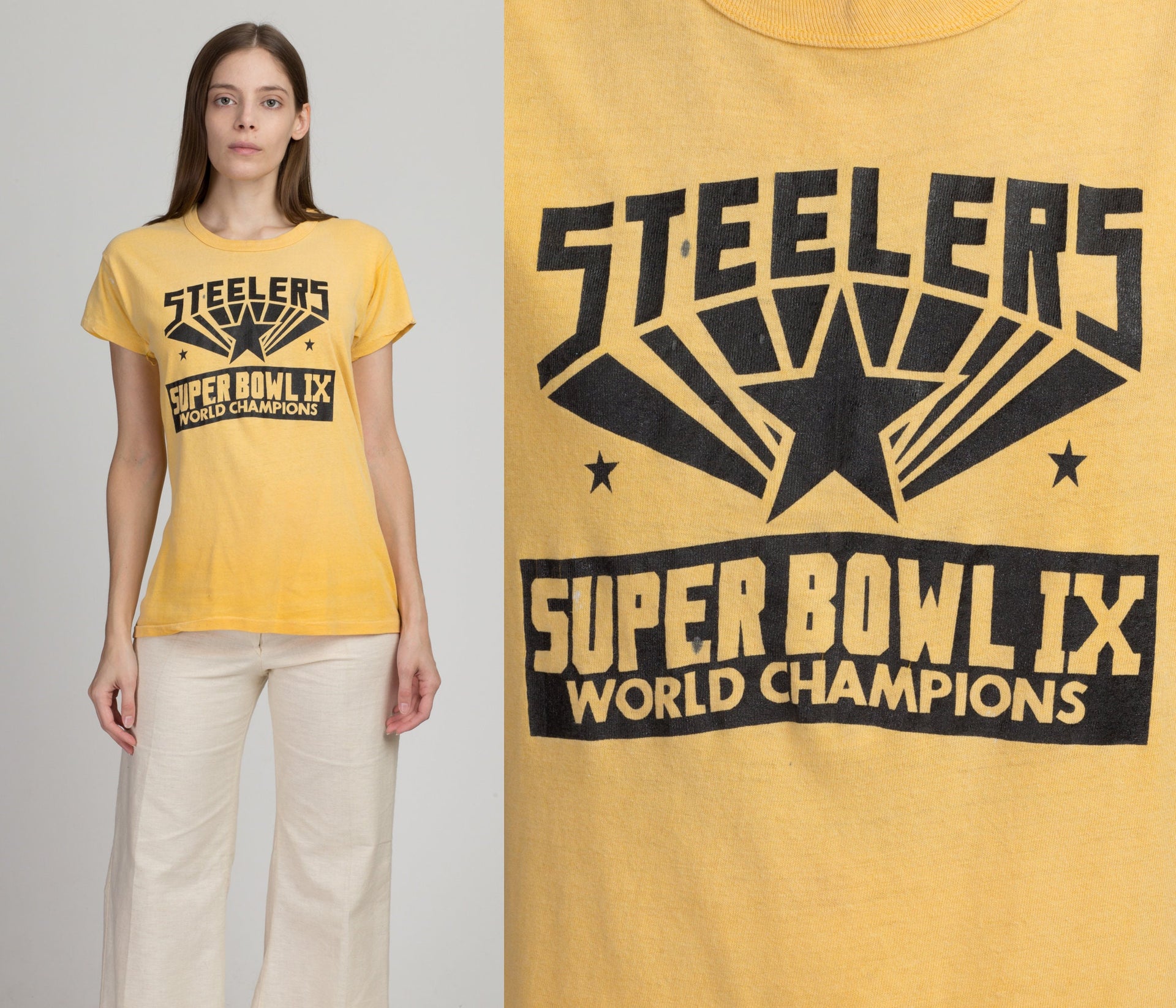 70s Pittsburgh Steelers Super Bowl IX Champions T Shirt - Men's