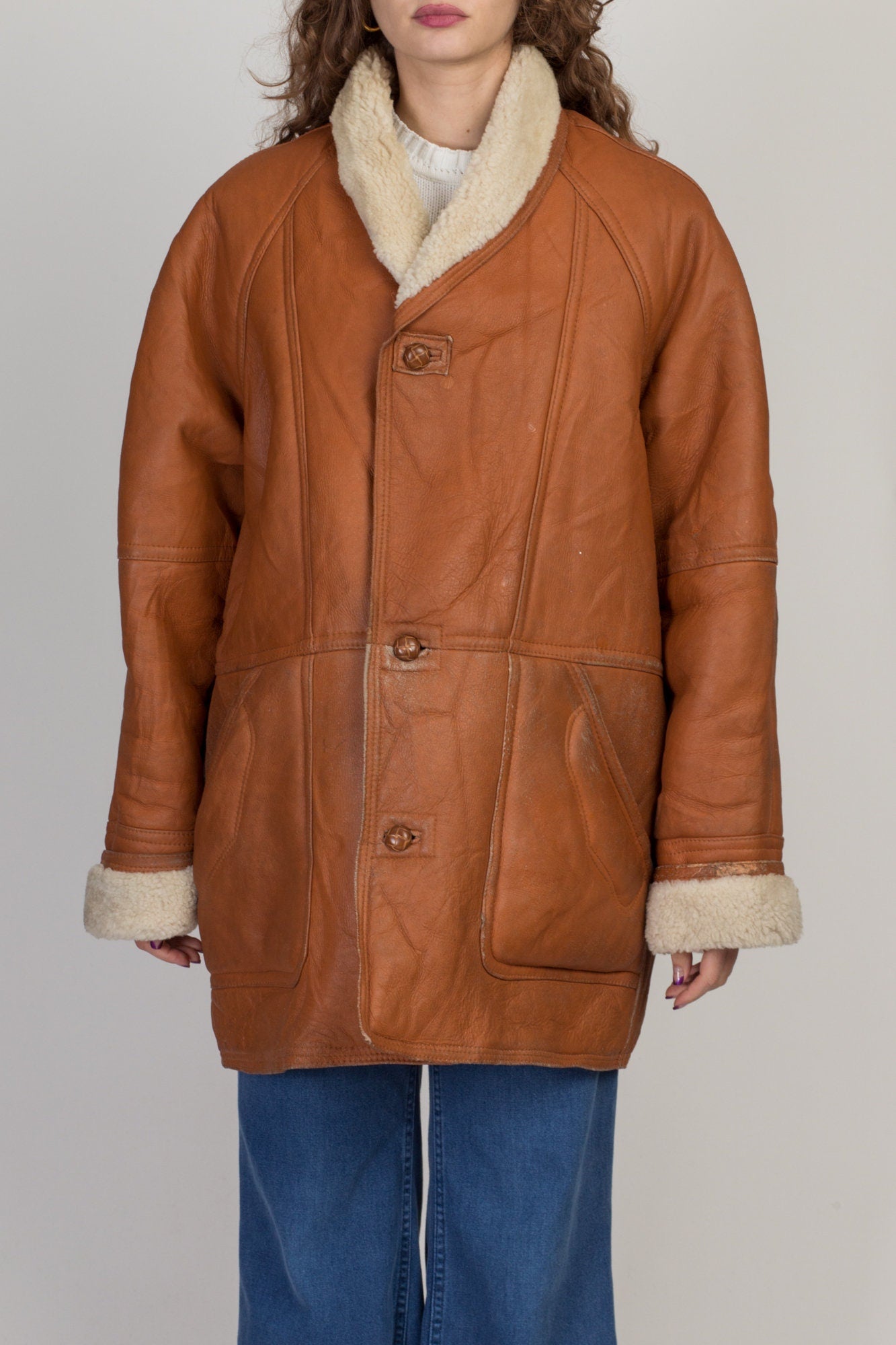 vintage shearling sheepskin coat – 86 Vintage