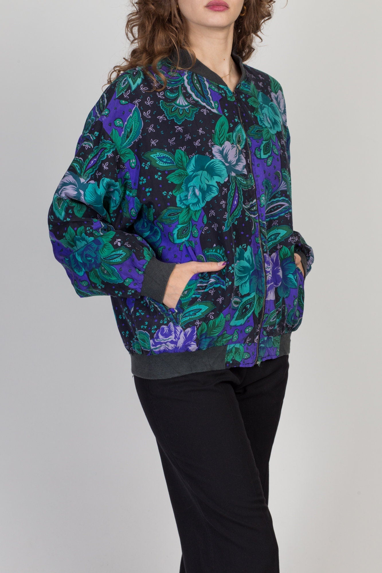 Silk floral clearance jacket