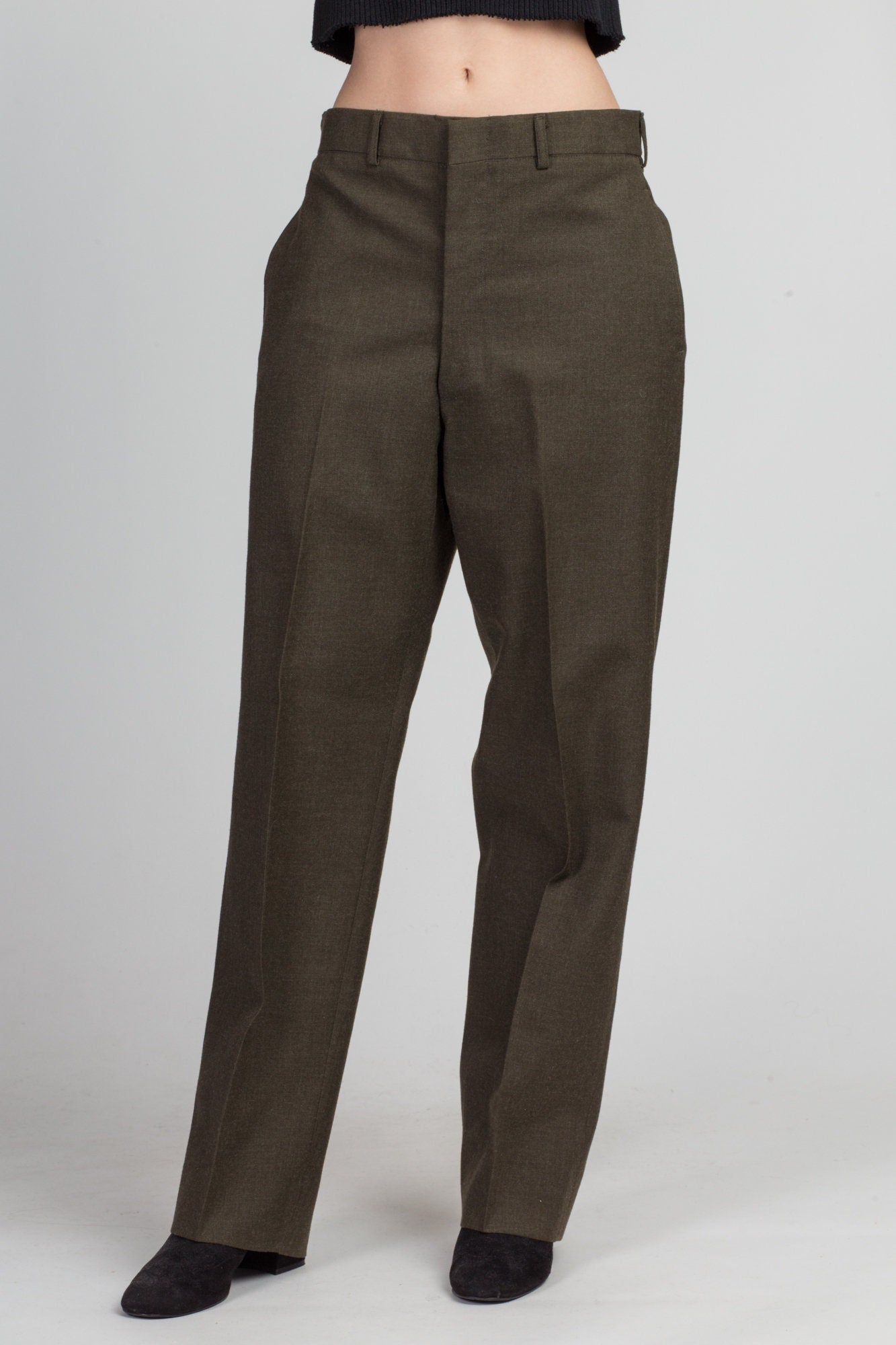 John Lewis Wool Regular Fit Suit Trousers, Brown, 32R