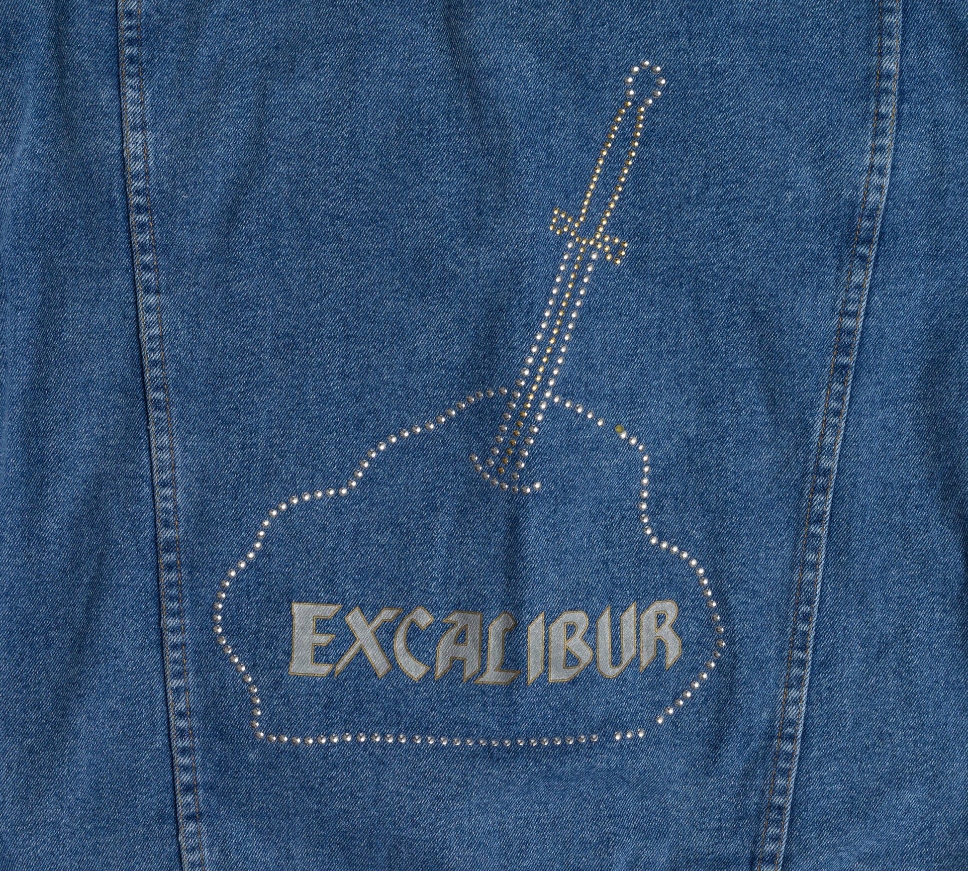 Vintage Excalibur Sword & Stone Jean Jacket - Men's Medium, Women's Large 