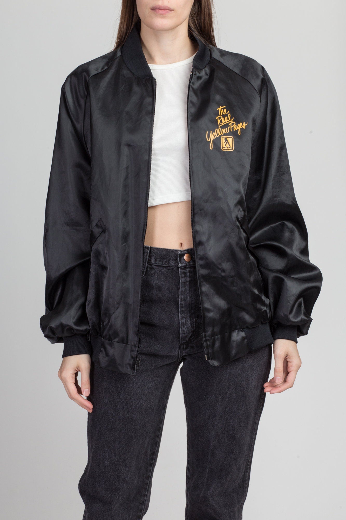 Satin bomber clearance jacket womens embroidered