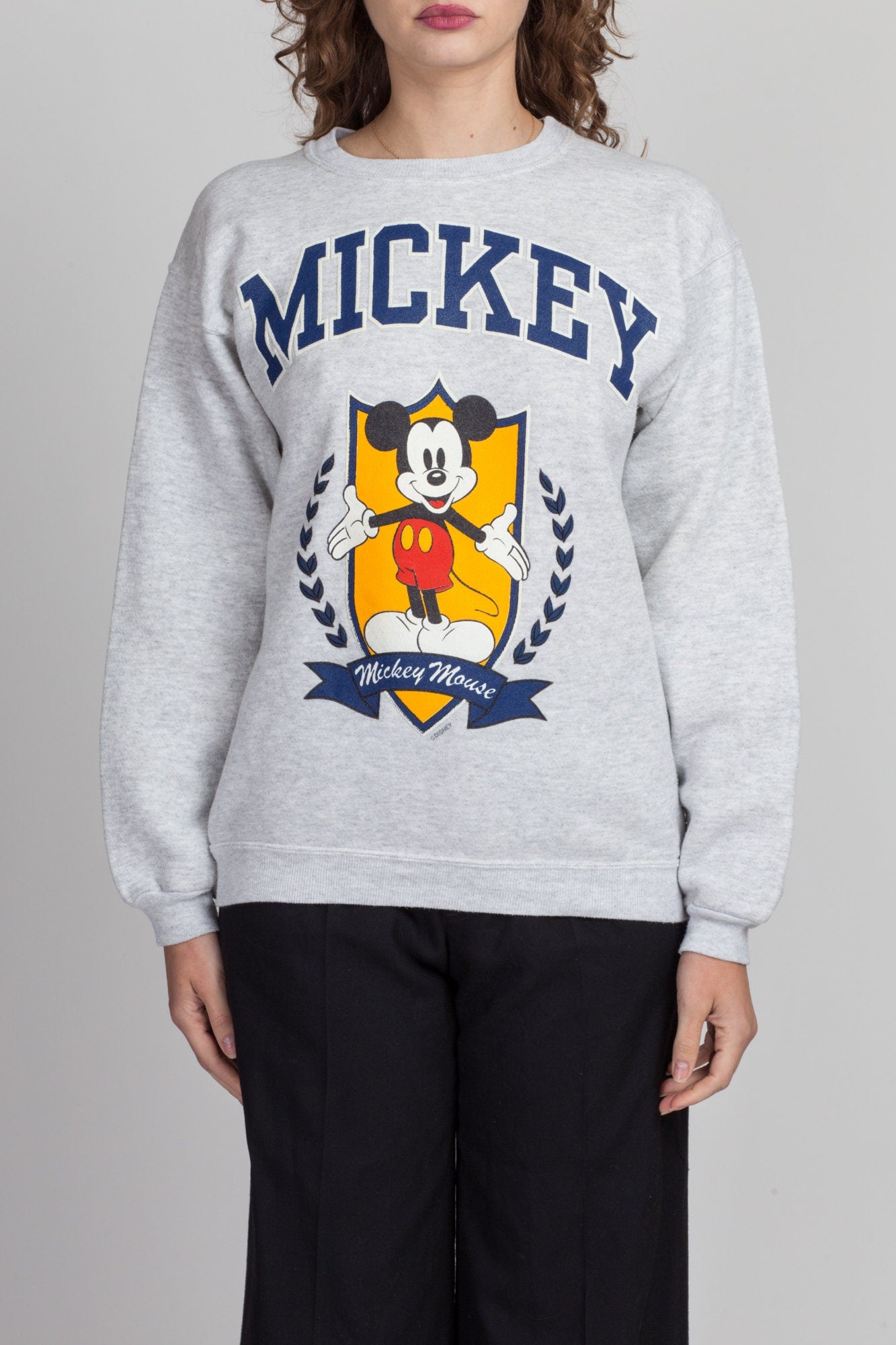 90s Mickey Mouse Collegiate Sweatshirt - Men's Small, Women's