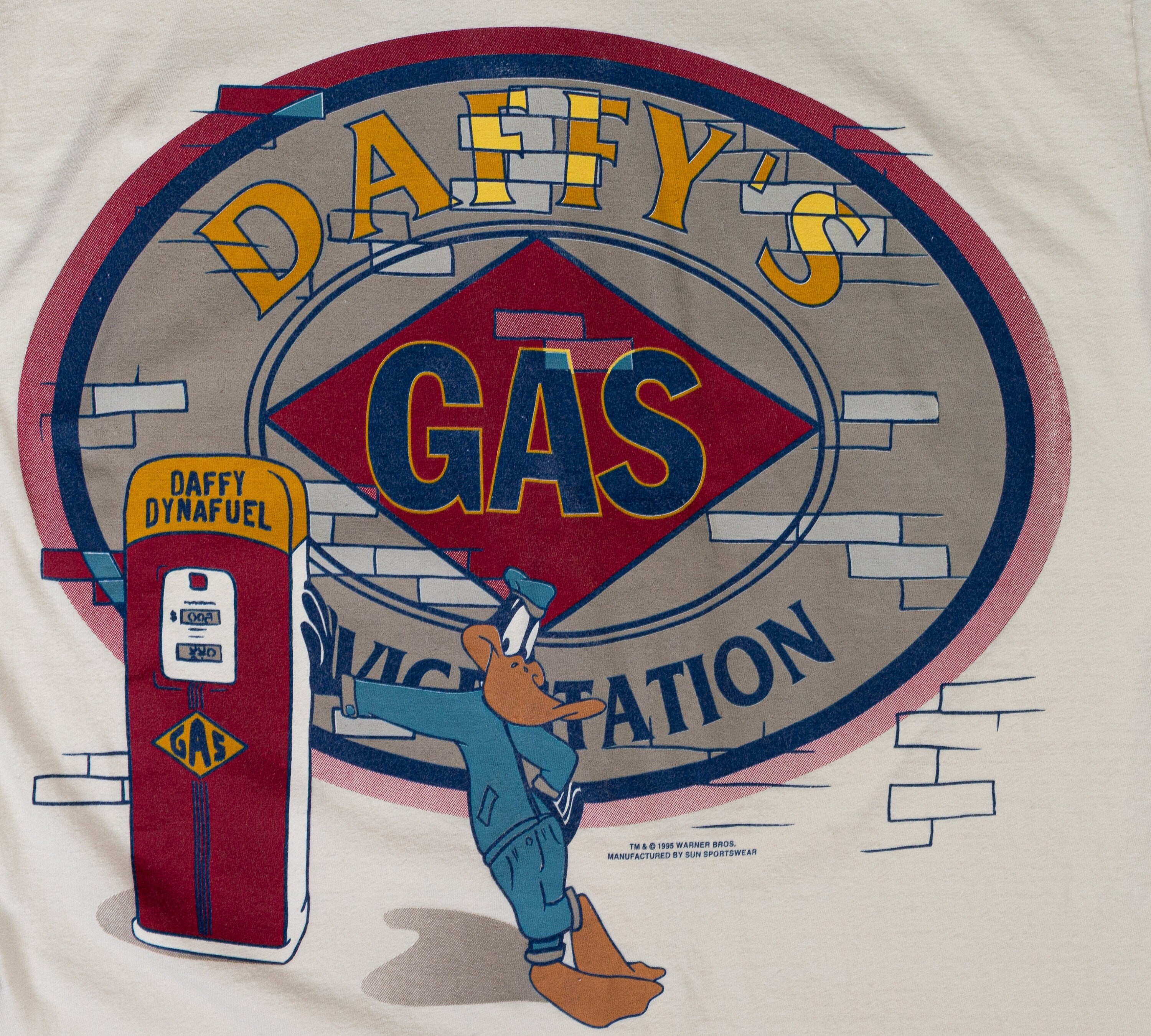 90s Daffy Duck Service Station Baseball Shirt - Men's Medium