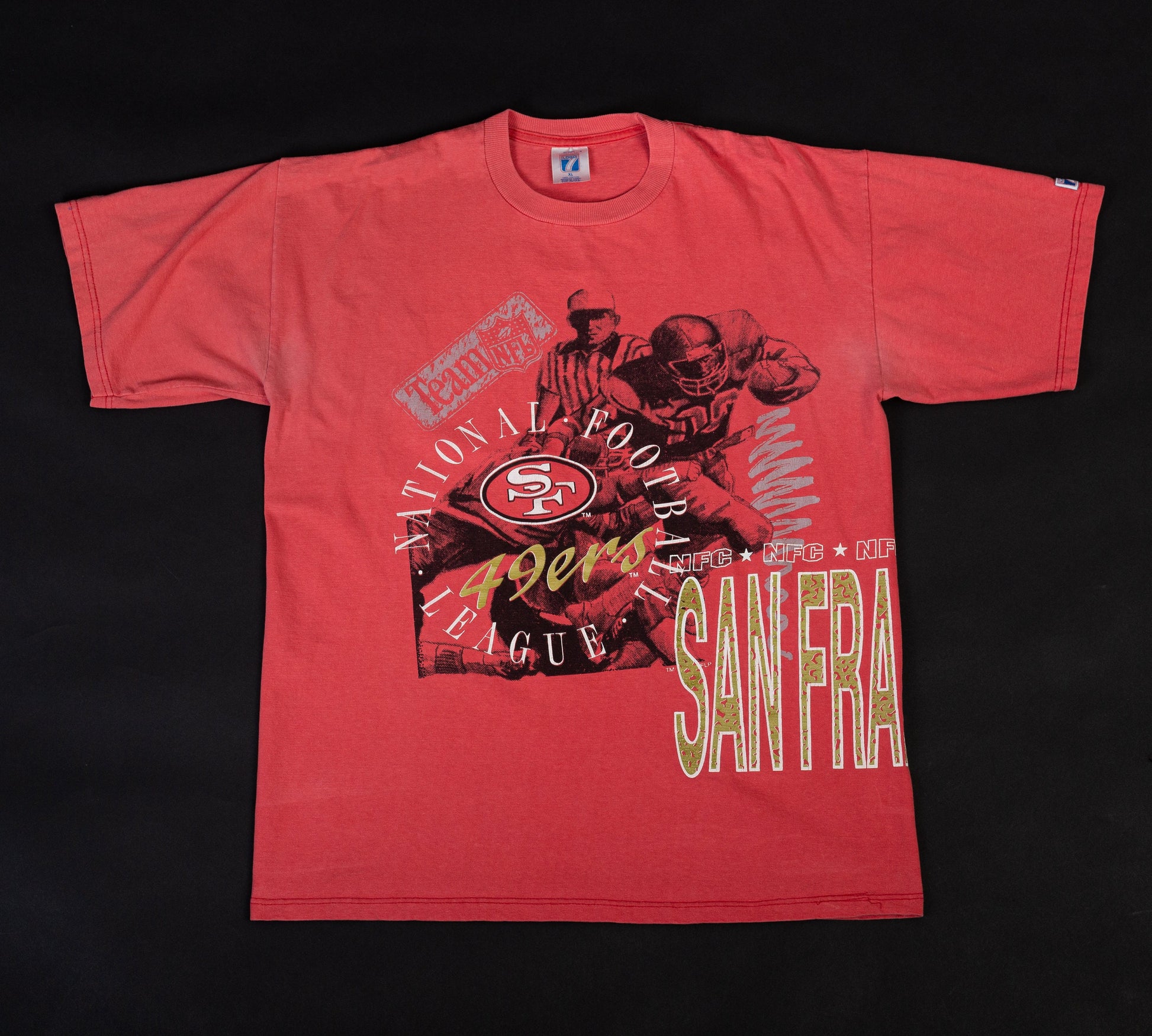 90s San Francisco 49ers All Over Print T Shirt - Men's Large, Women's –  Flying Apple Vintage