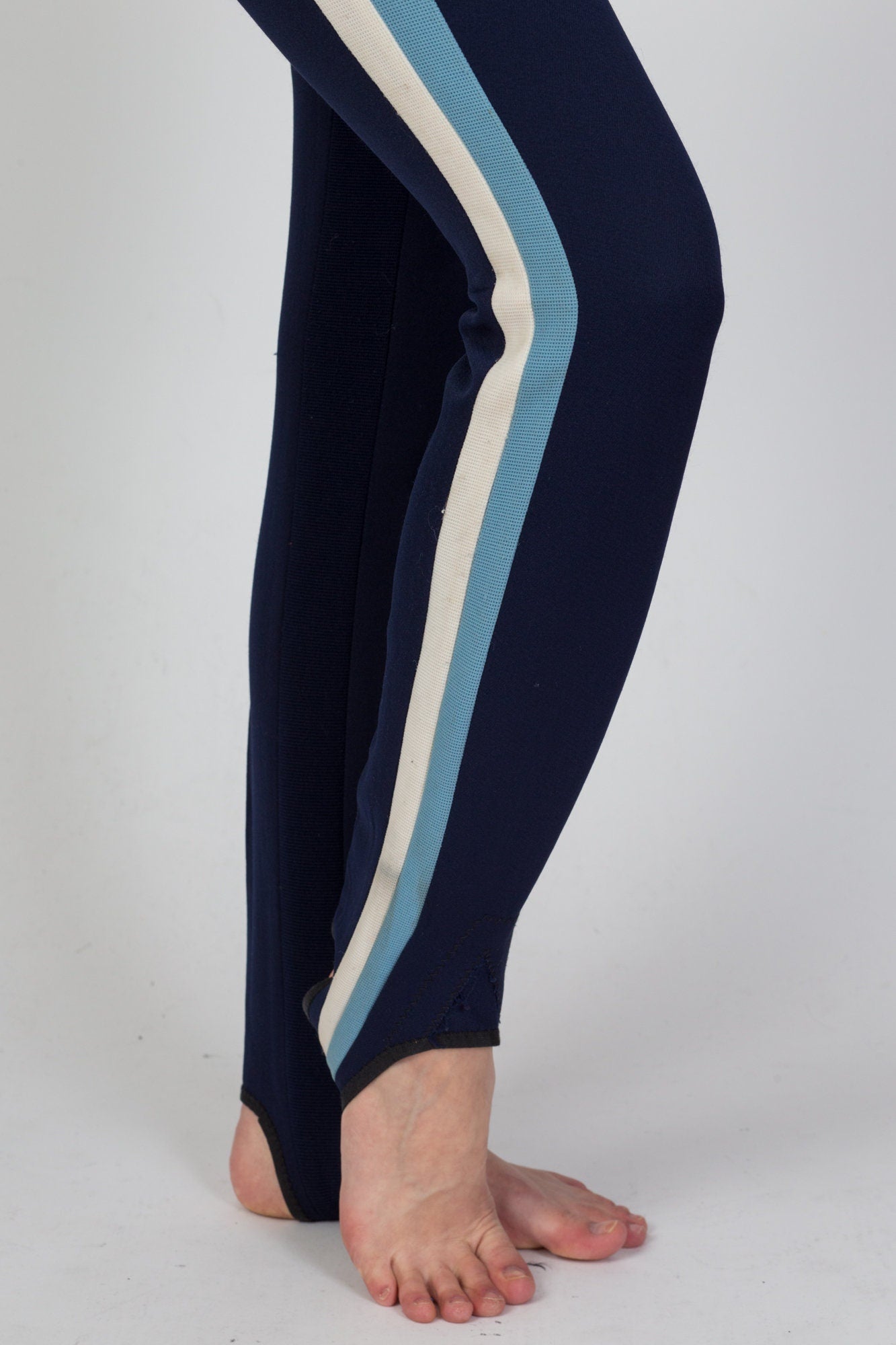 70s Striped Stirrup Ski Pants - XS to Petite Small