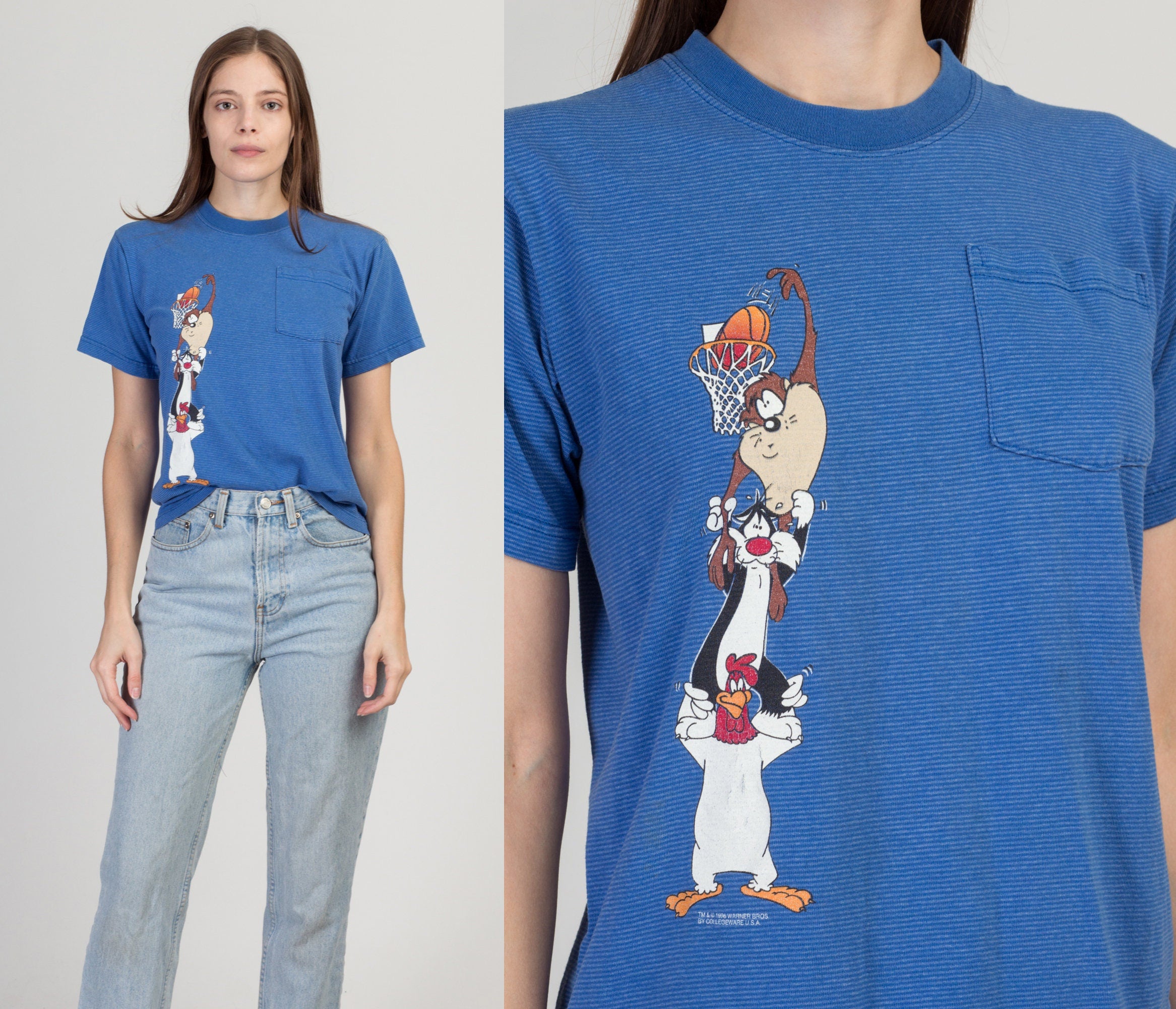 90s Looney Tunes Basketball T Shirt - Small – Flying Apple Vintage