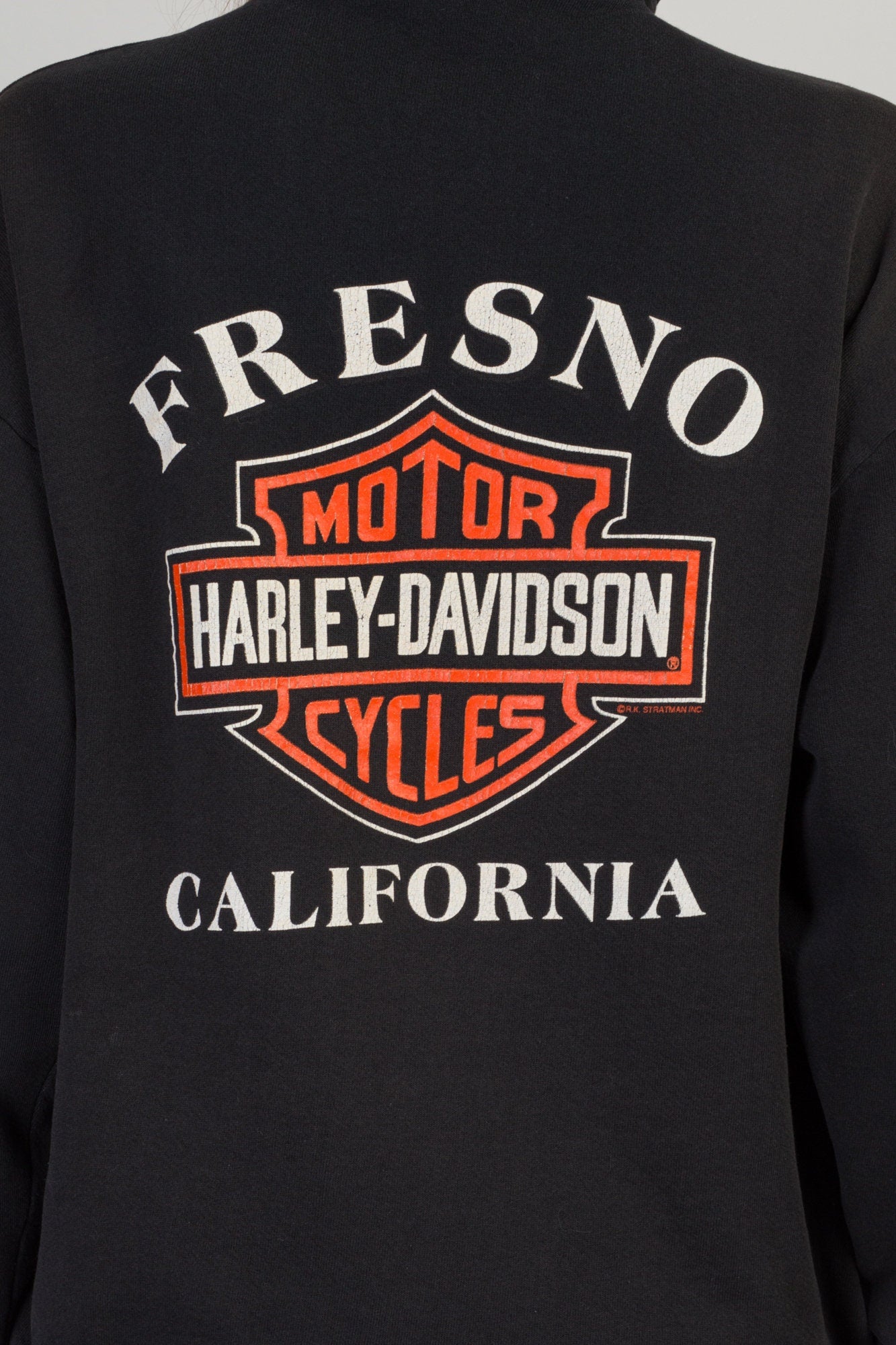 90s Harley Davidson Rainbow Gradient Zip Up Hoodie - Men's Medium