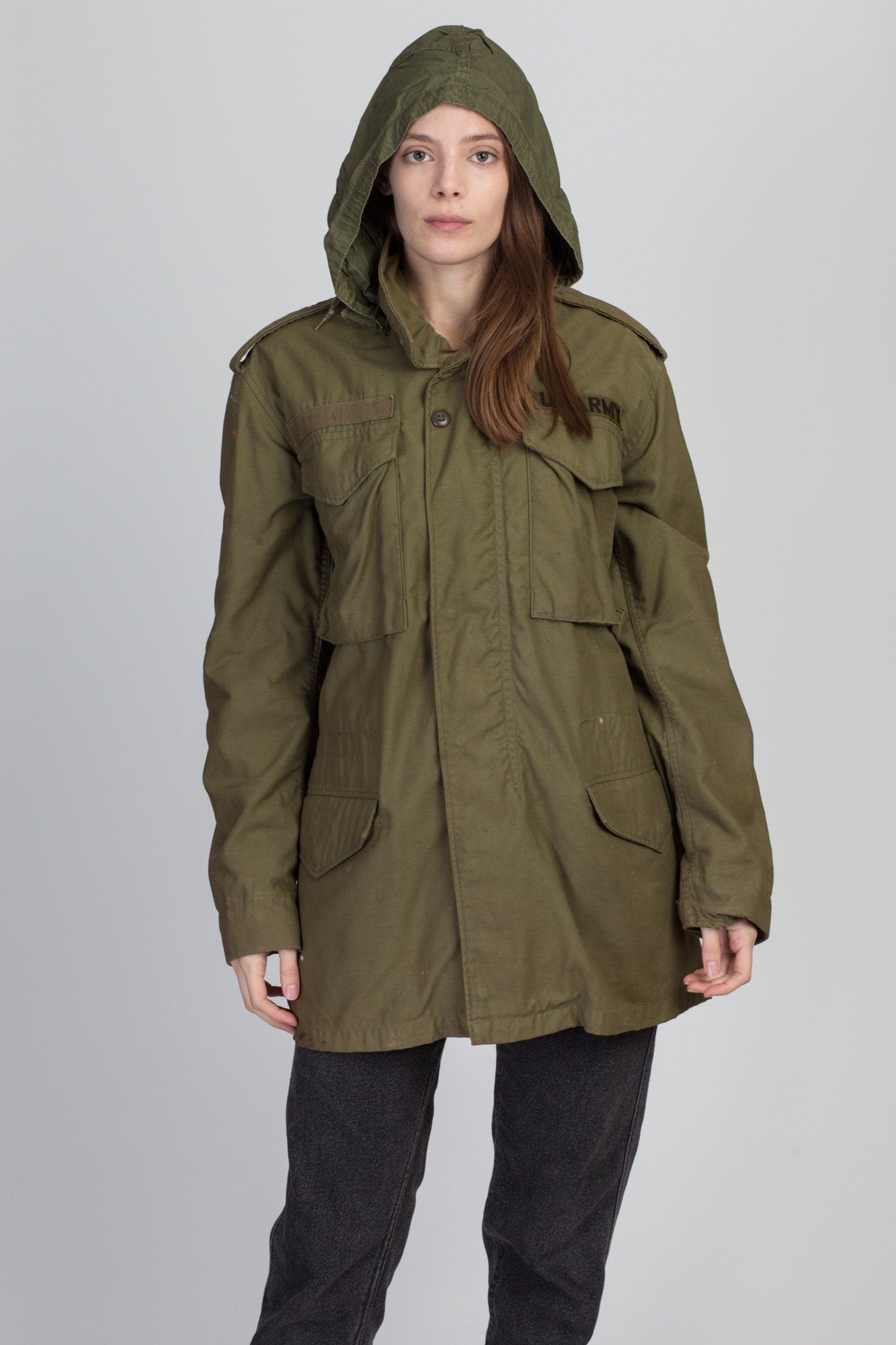 Women's green clearance jacket with hood