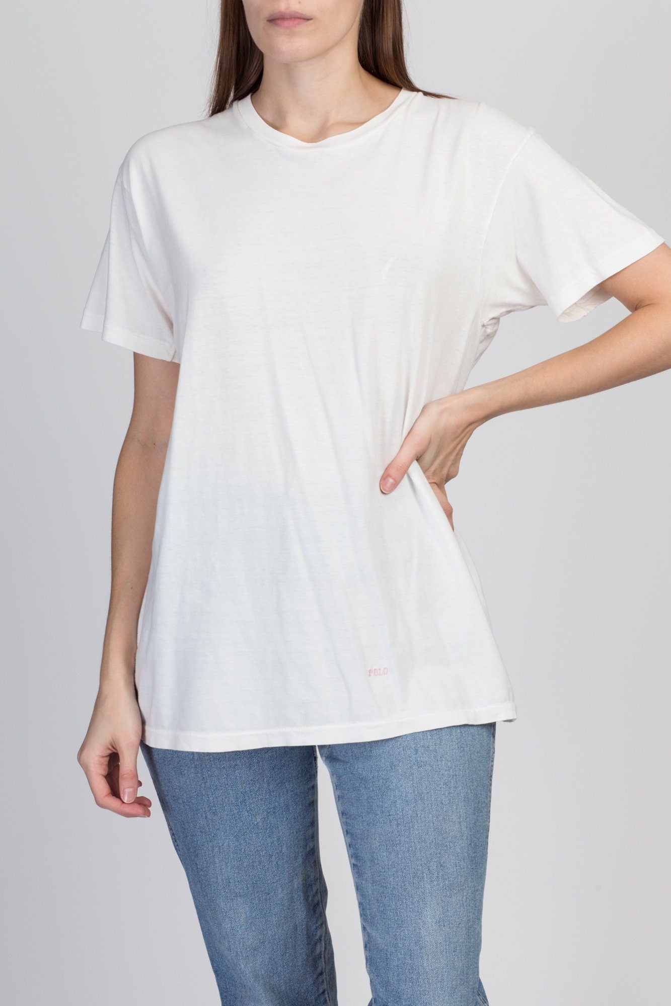 Plain white ralph lauren best sale t shirt