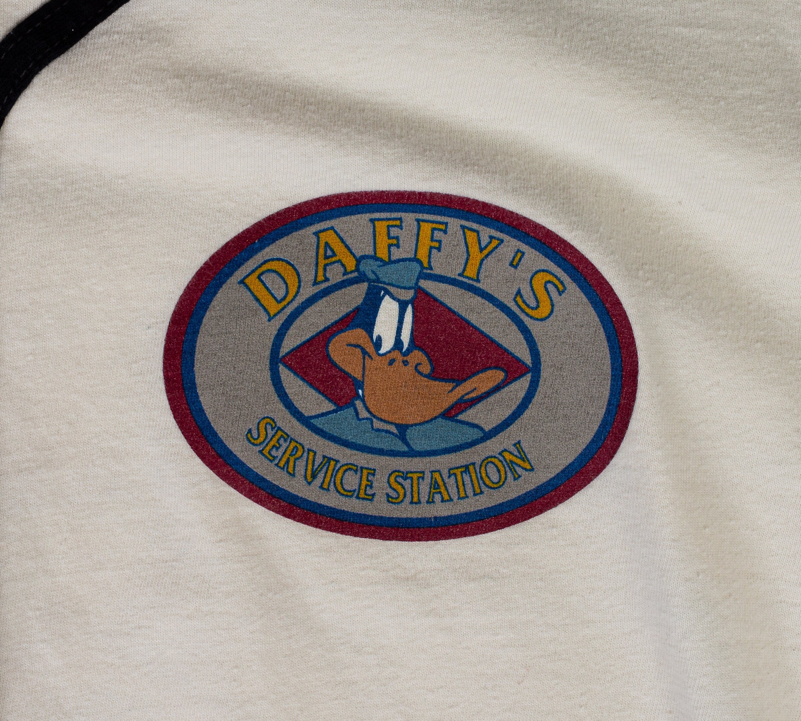 90s Daffy Duck Service Station Baseball Shirt - Men's Medium