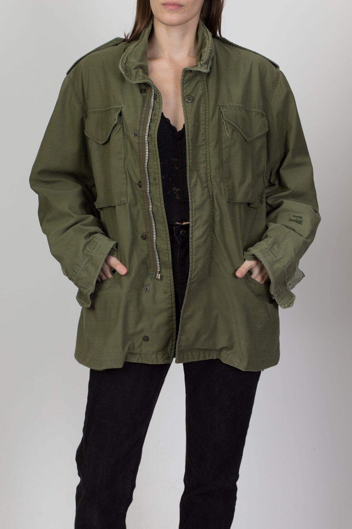 Levi's Army Green Hooded Military Jacket - Women, Best Price and Reviews