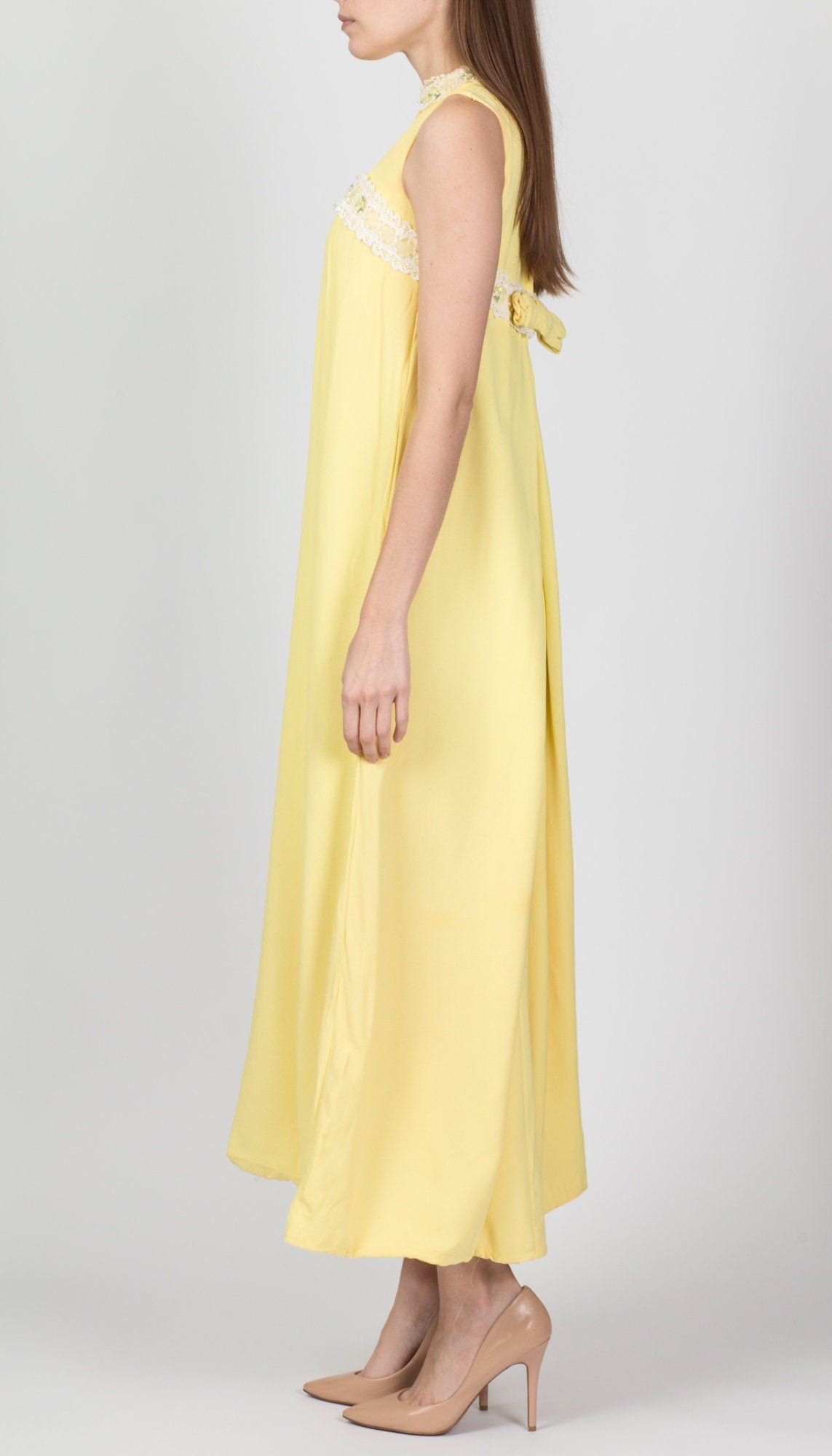 Modern Lace Trimmed Long Dress 【希少！！】 レディース