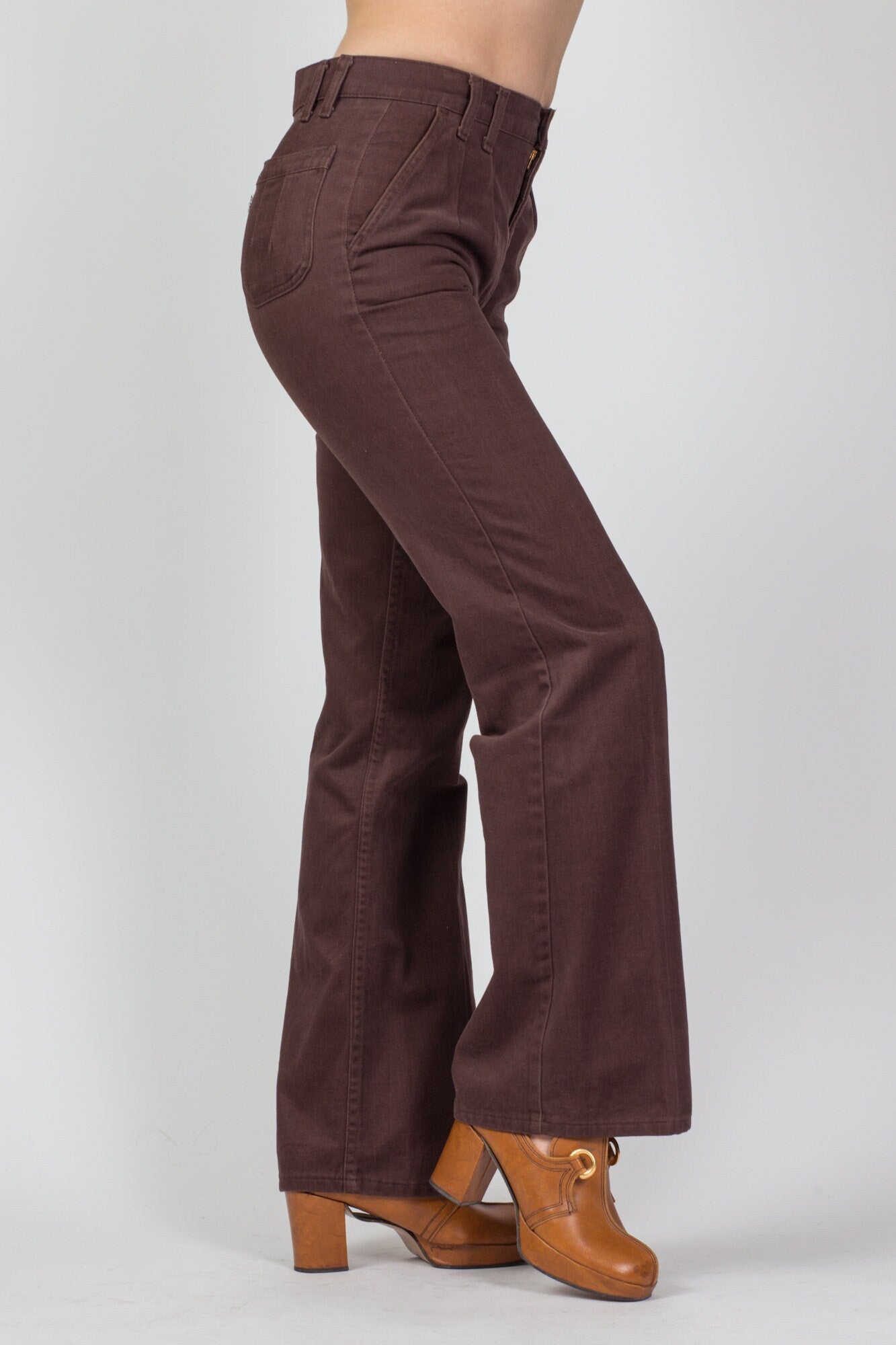 70s Levi's Brown Trousers - 34x32