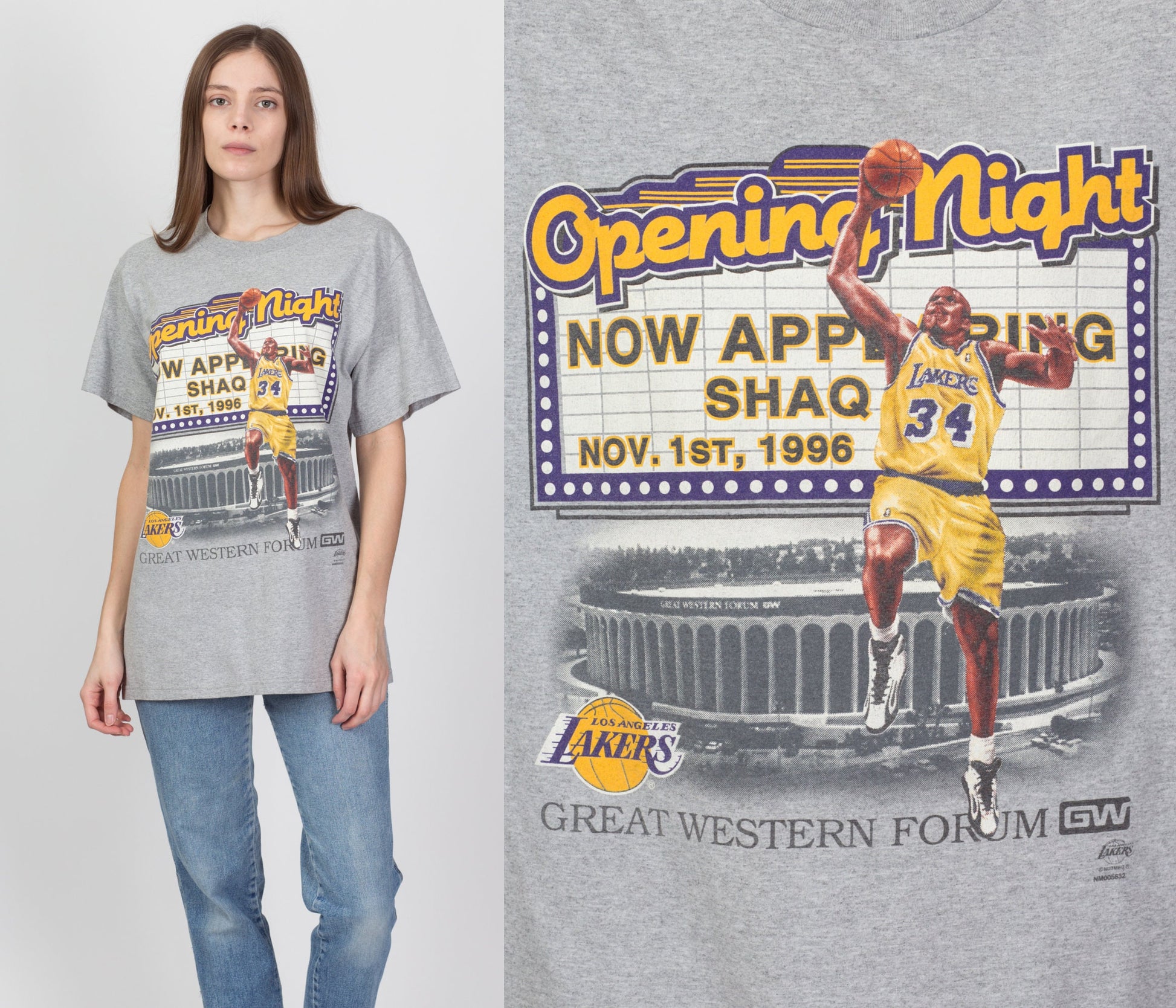 Vintage 1996 Shaq LA Lakers Opening Night T Shirt - Men's Medium – Flying  Apple Vintage