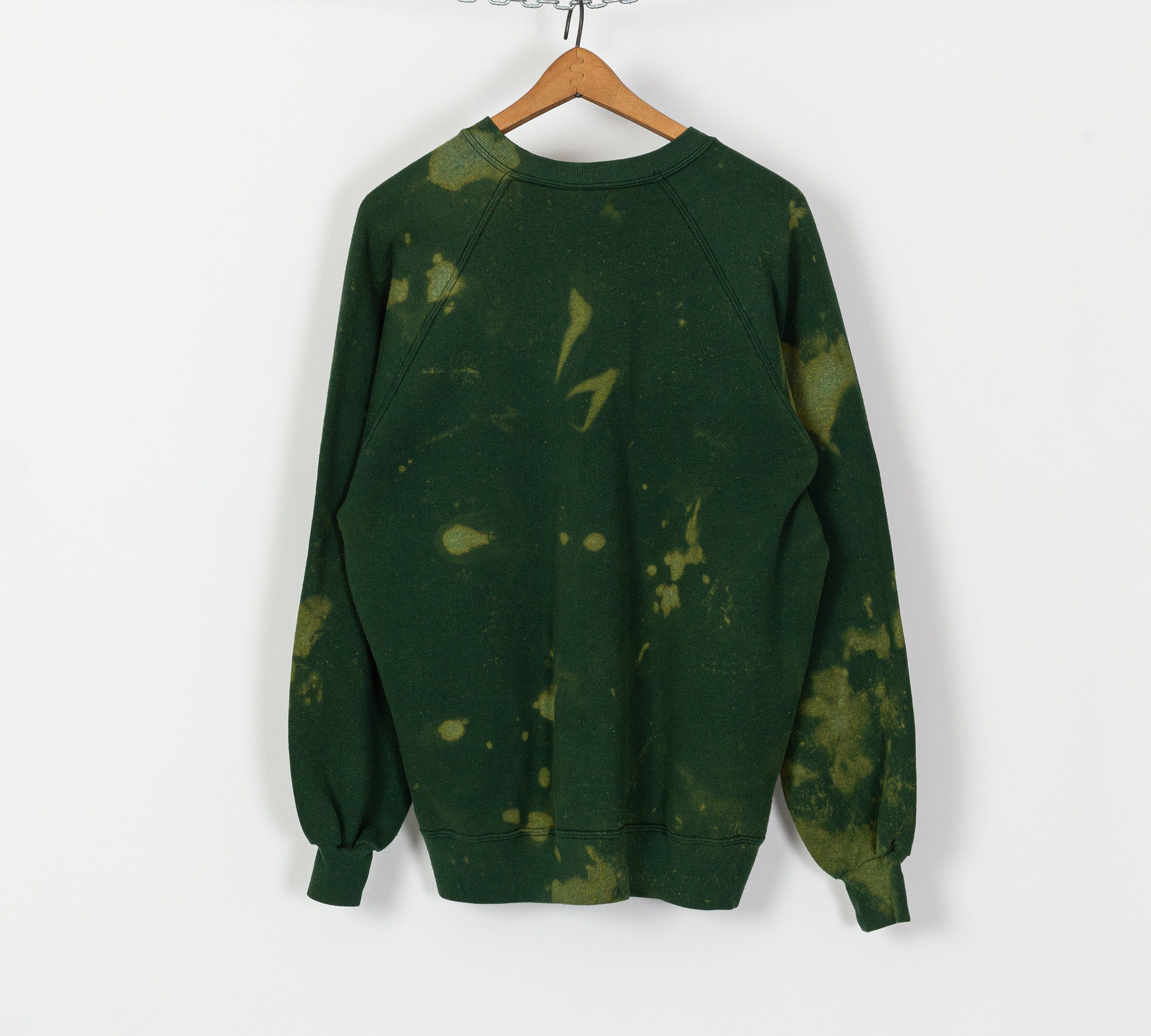 Bleach dye green outlet sweatshirt