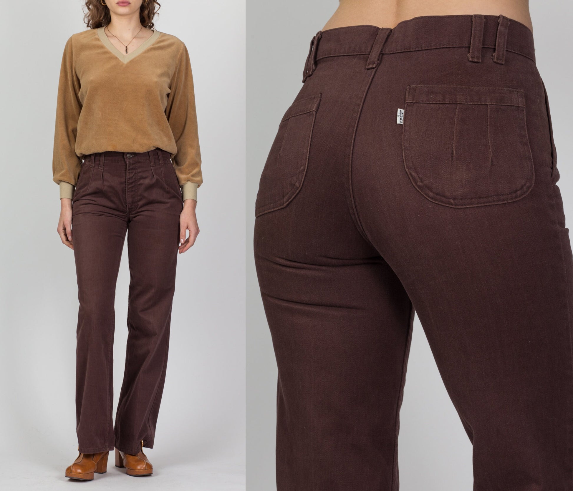 70s men's trousers brown 