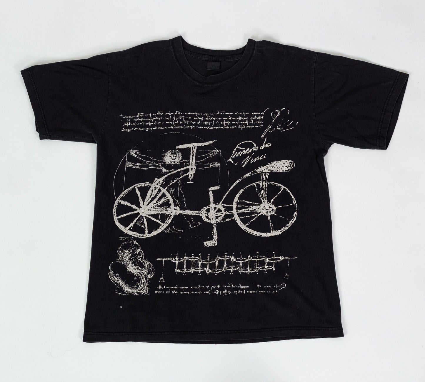 Vintage Leonardo Da Vinci Bicycle Sketch T Shirt - Men's Large, Women's XL 
