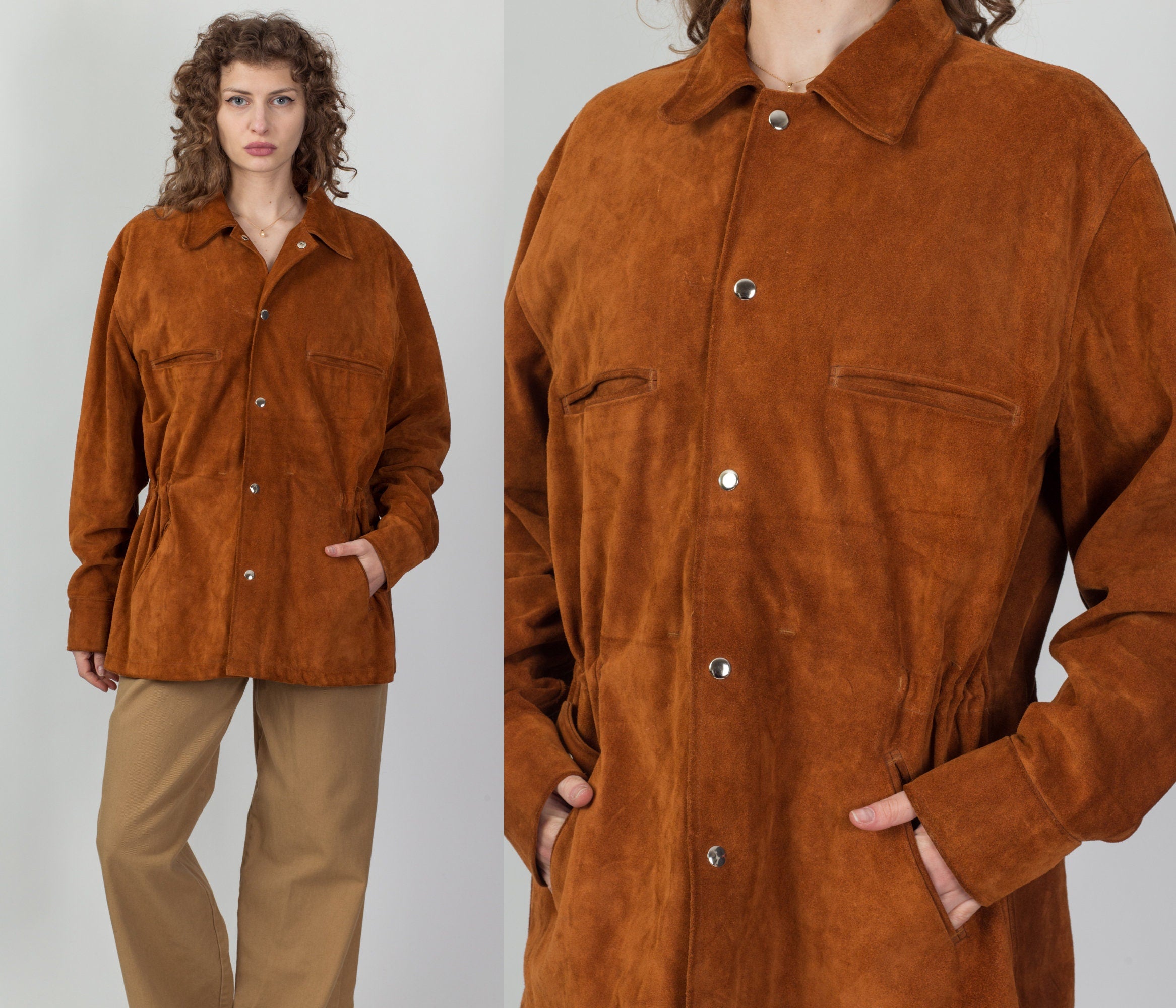 Burnt orange suede jacket sale