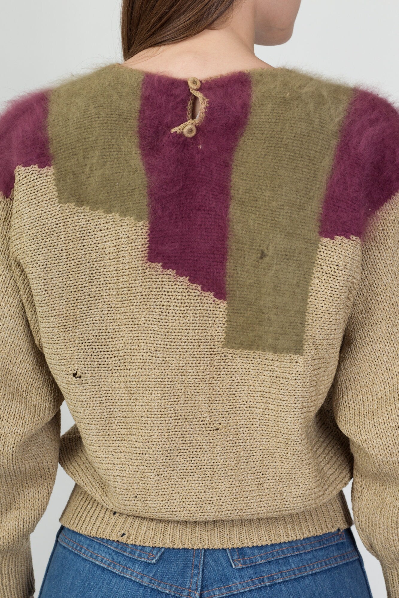 Angora Blend Knit Cropped Sweater