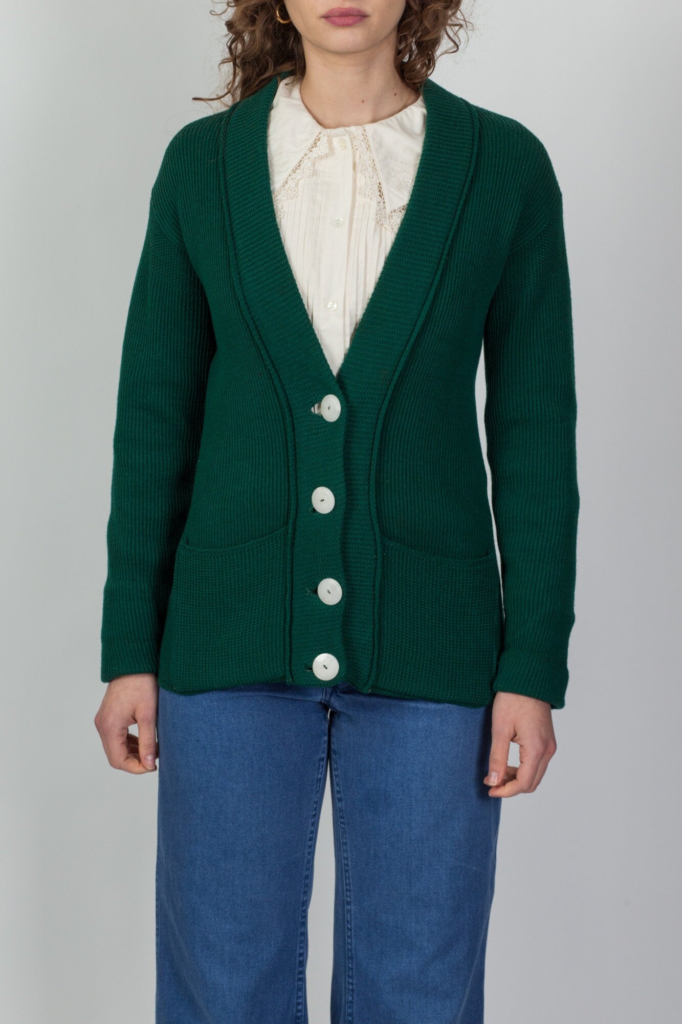 Womens emerald hot sale green cardigan