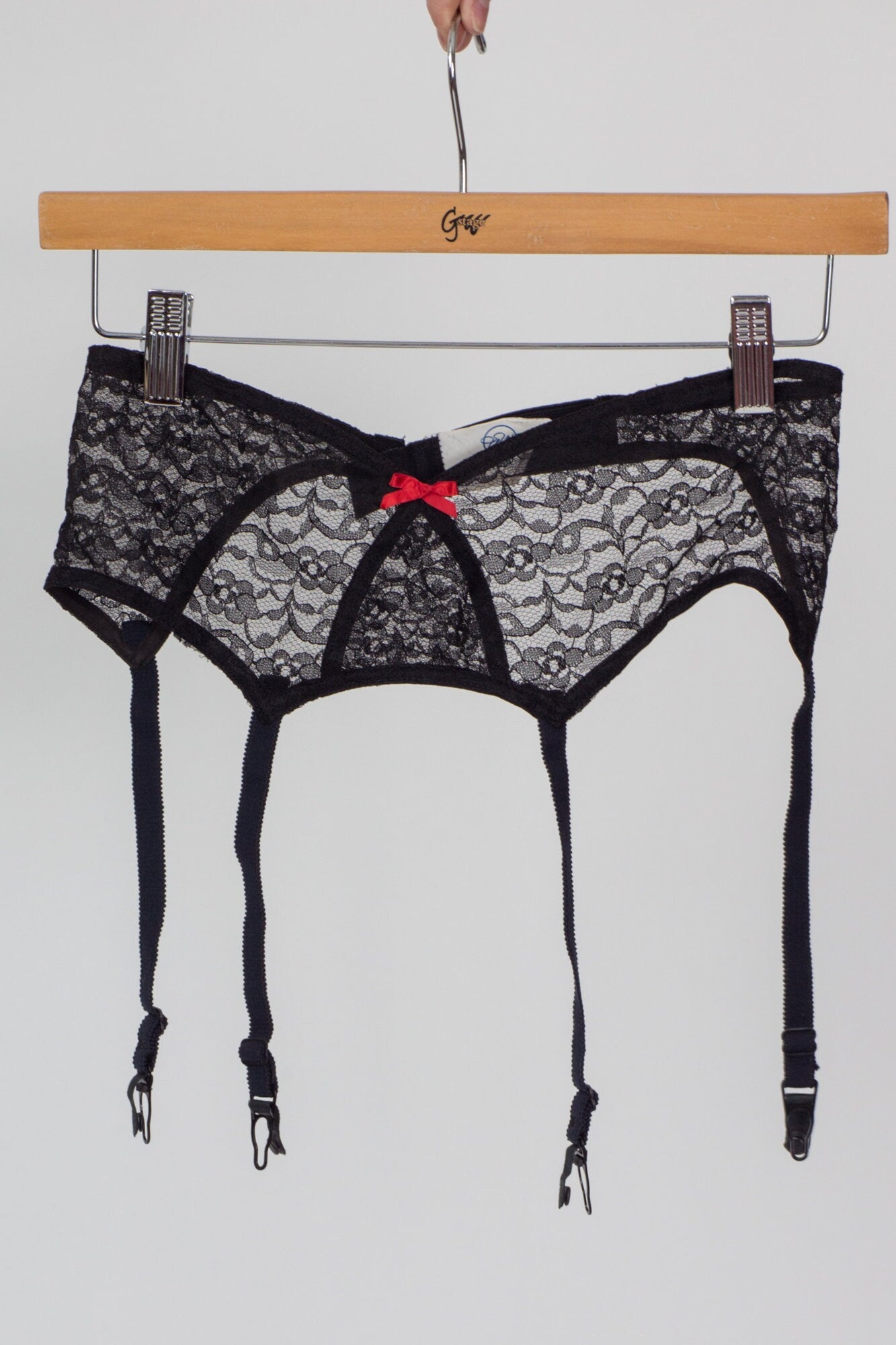 Vintage black stretch lace bra set