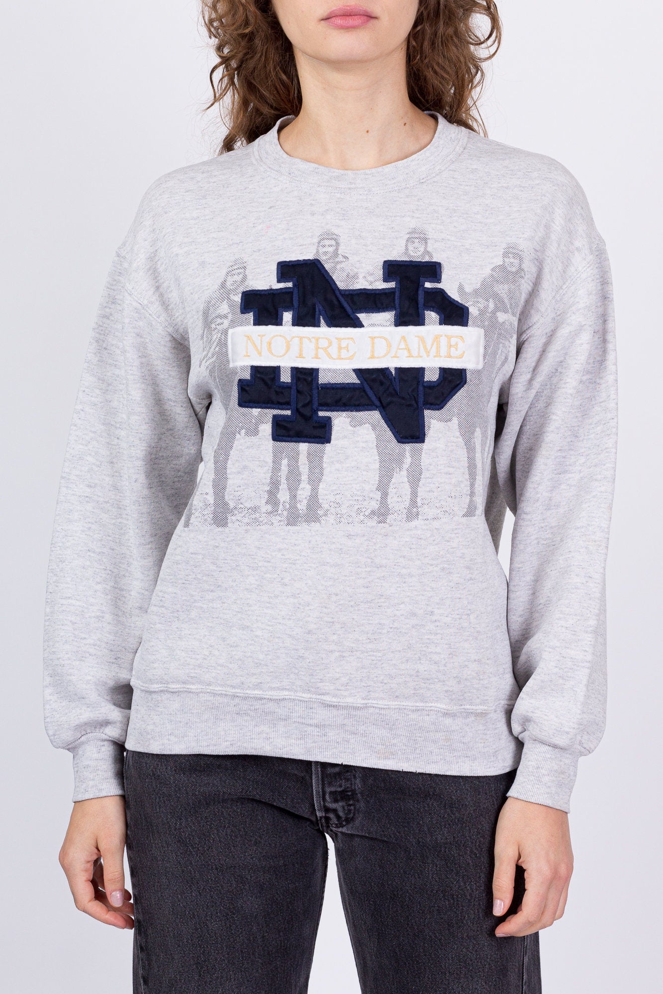 Notre dame crew neck sweatshirt clearance men's