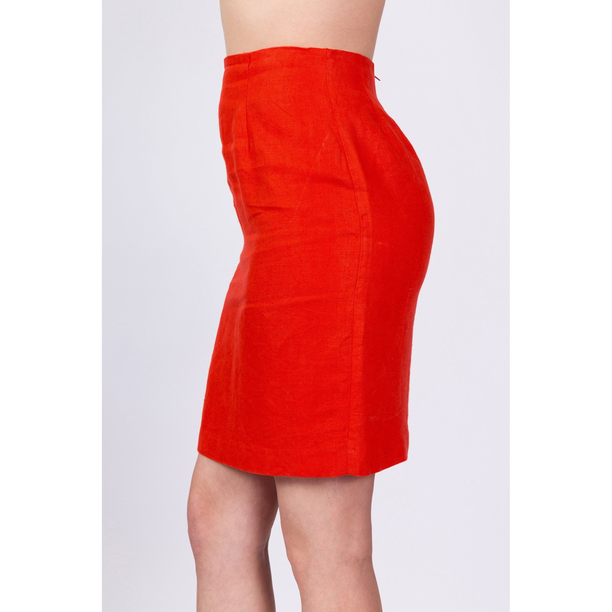 Red mini 2024 pencil skirt