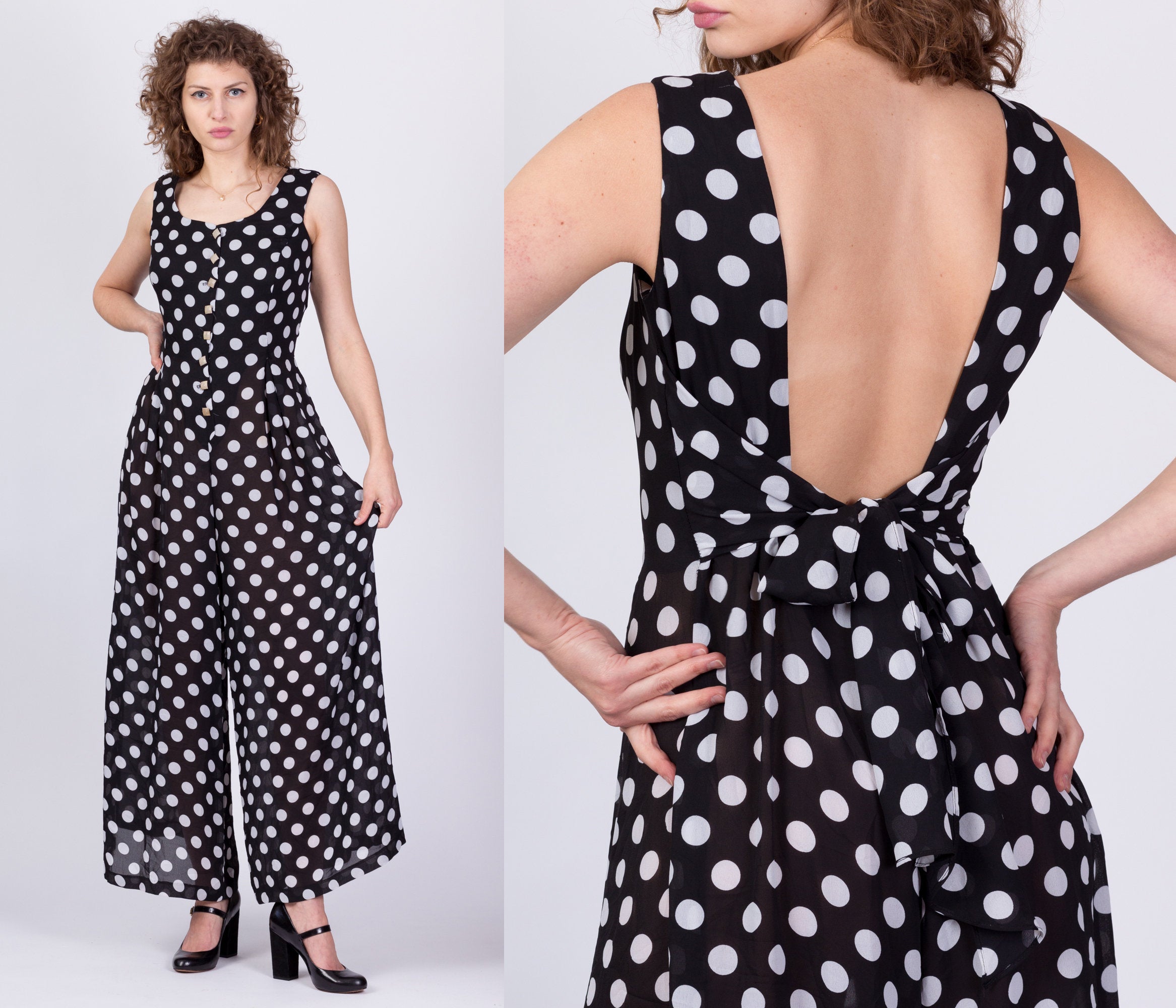 Black & white polka dot jumpsuit online