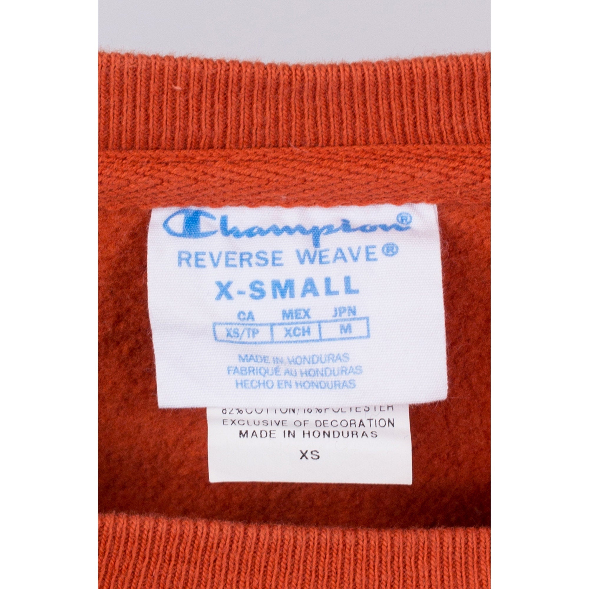 Champion Reverse Weave Orange Cropped Sweatshirt - Extra Small