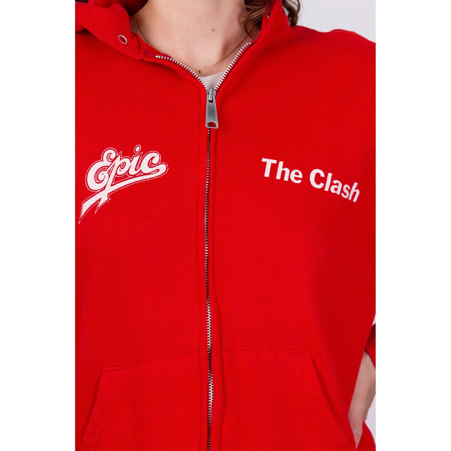 Vintage 80s The Clash London Calling Hooded Sweatshirt - Men's Medium, Women's Large 