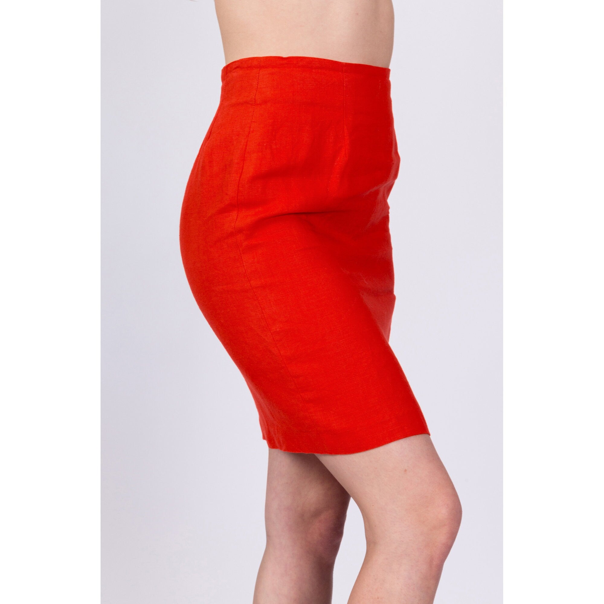 80s red pencil clearance skirt