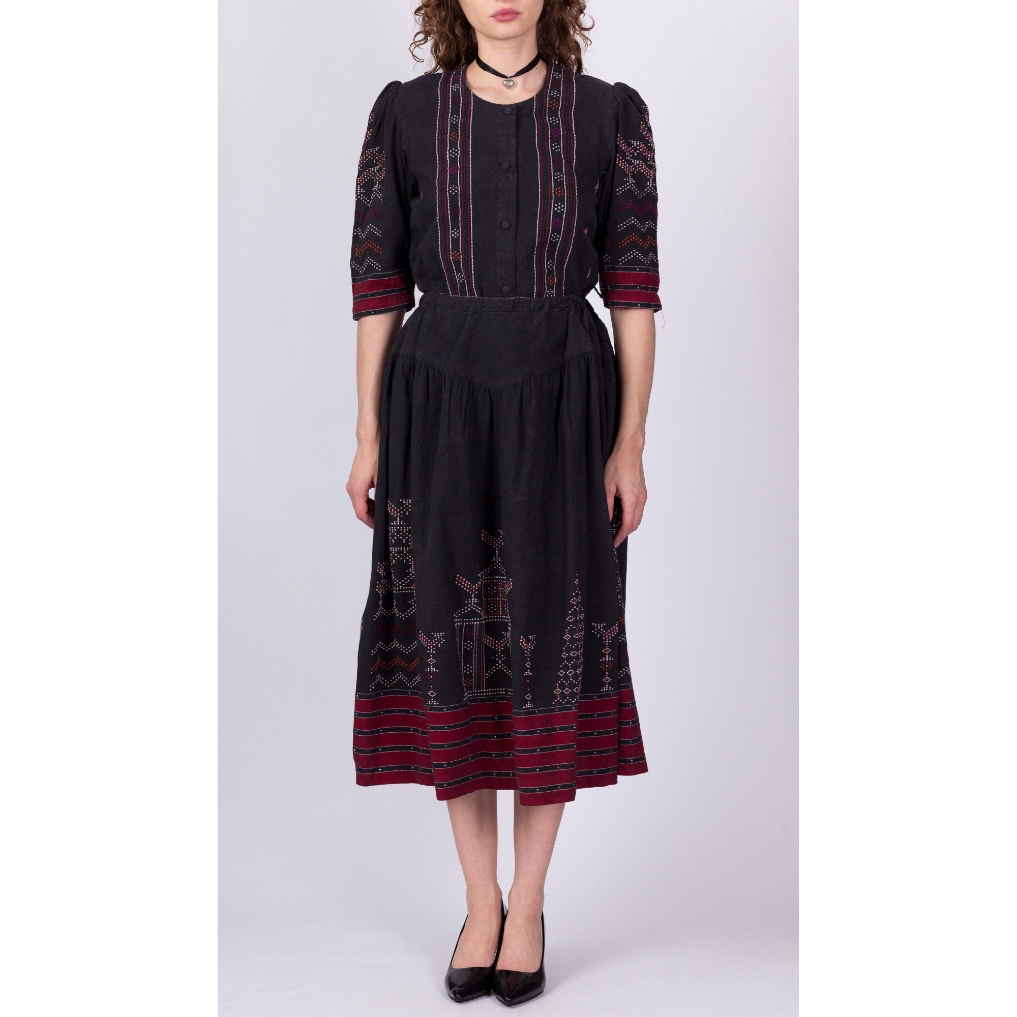 Embroidered 2025 folk skirt