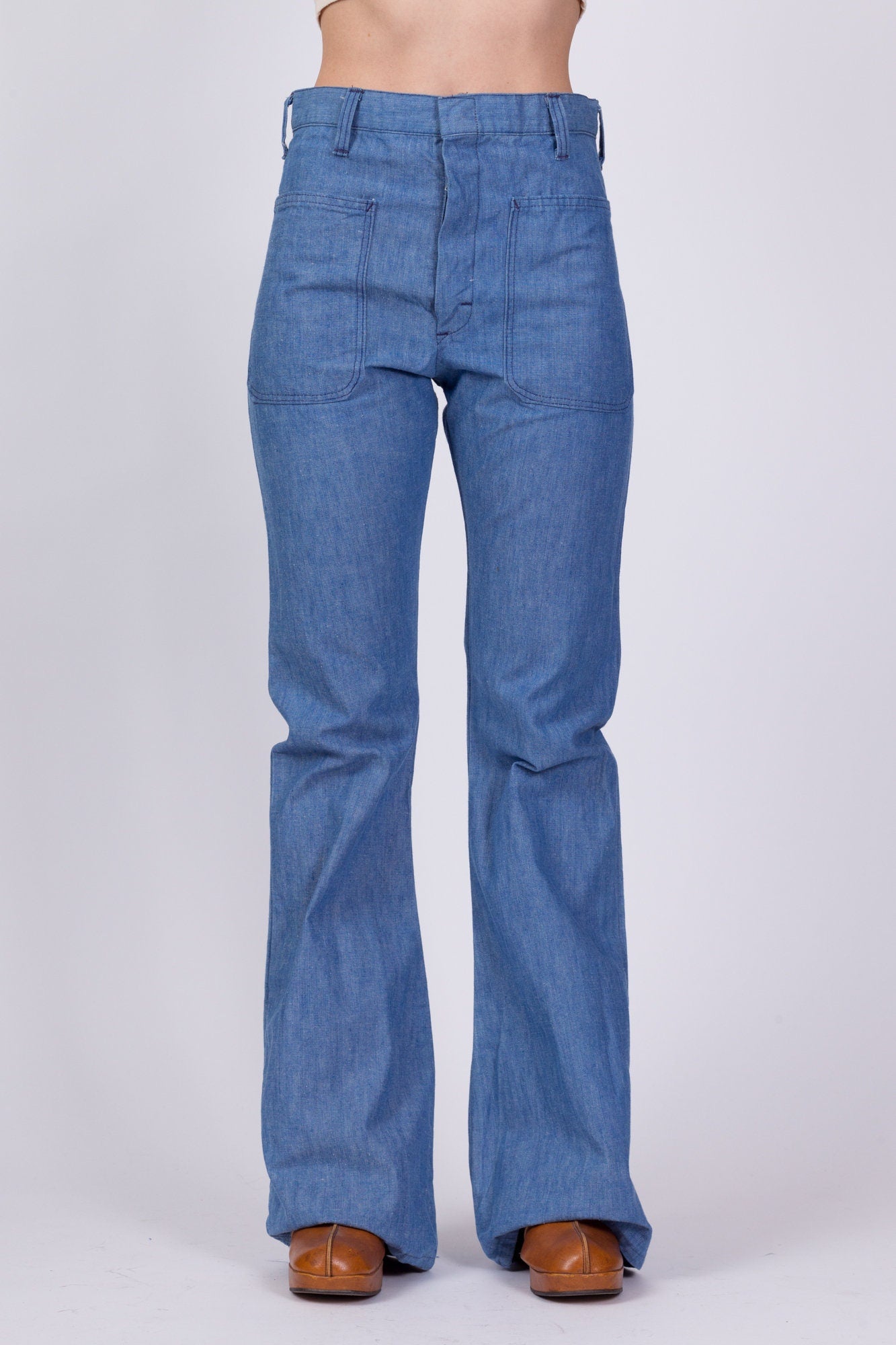 Mens Bell Bottom Jeans Flared Denim Pants Retro 70S 80S