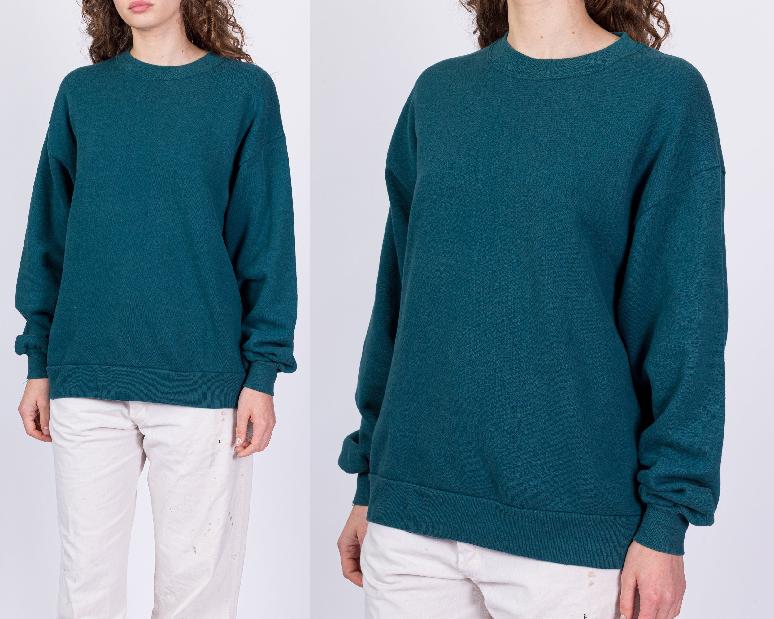 Teal crew 2025 neck sweater