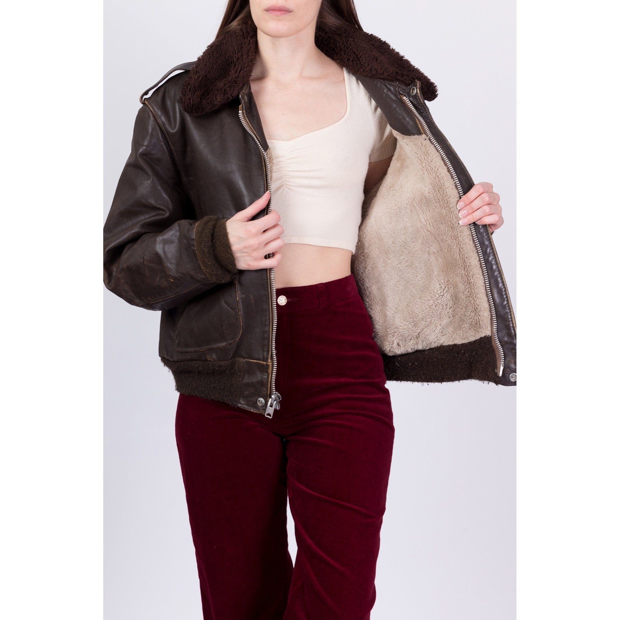Women's Distressed Faux Leather Bomber Jacket - Wild Fable™ Black