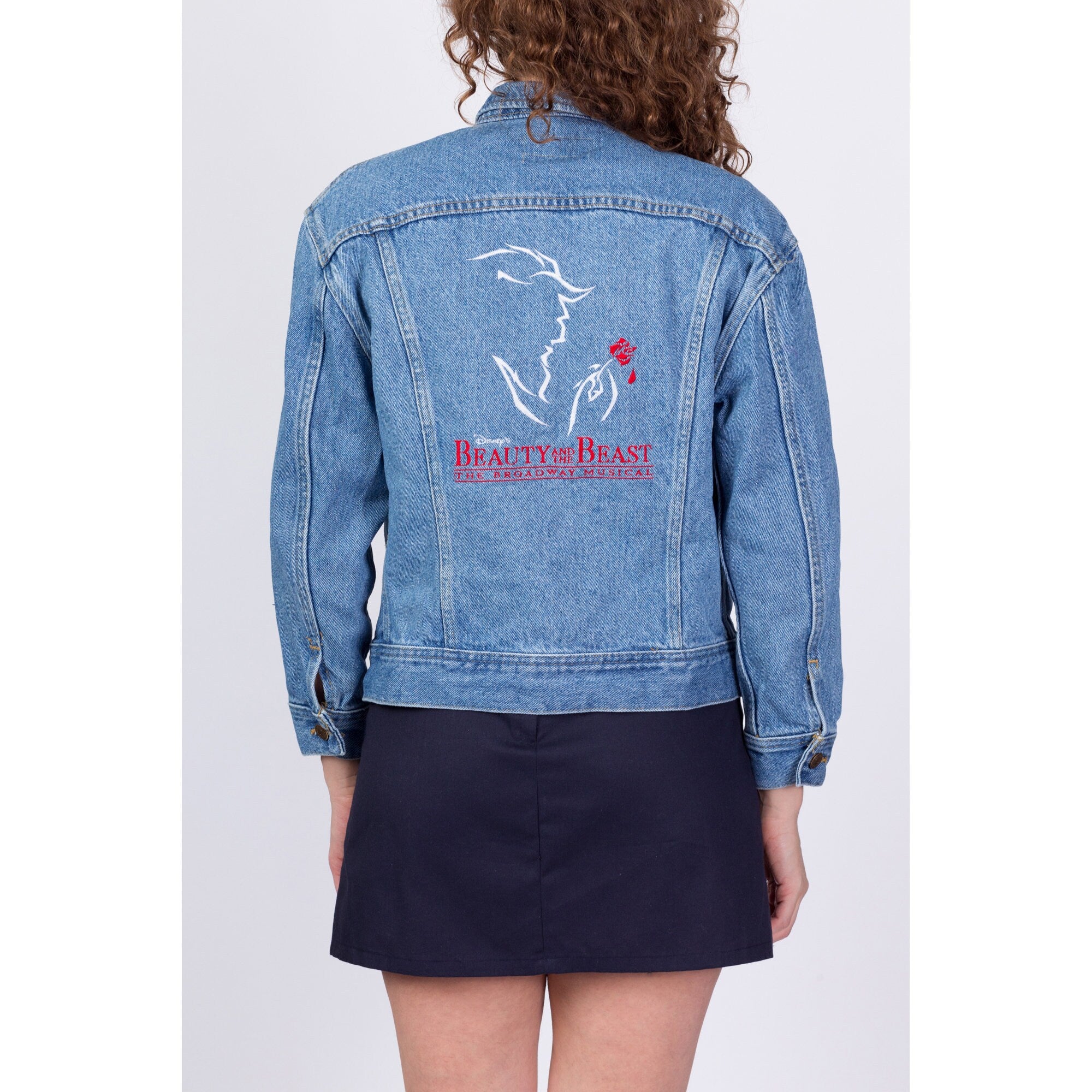 90s Beauty And The Beast Denim Jacket - Petite Large – Flying