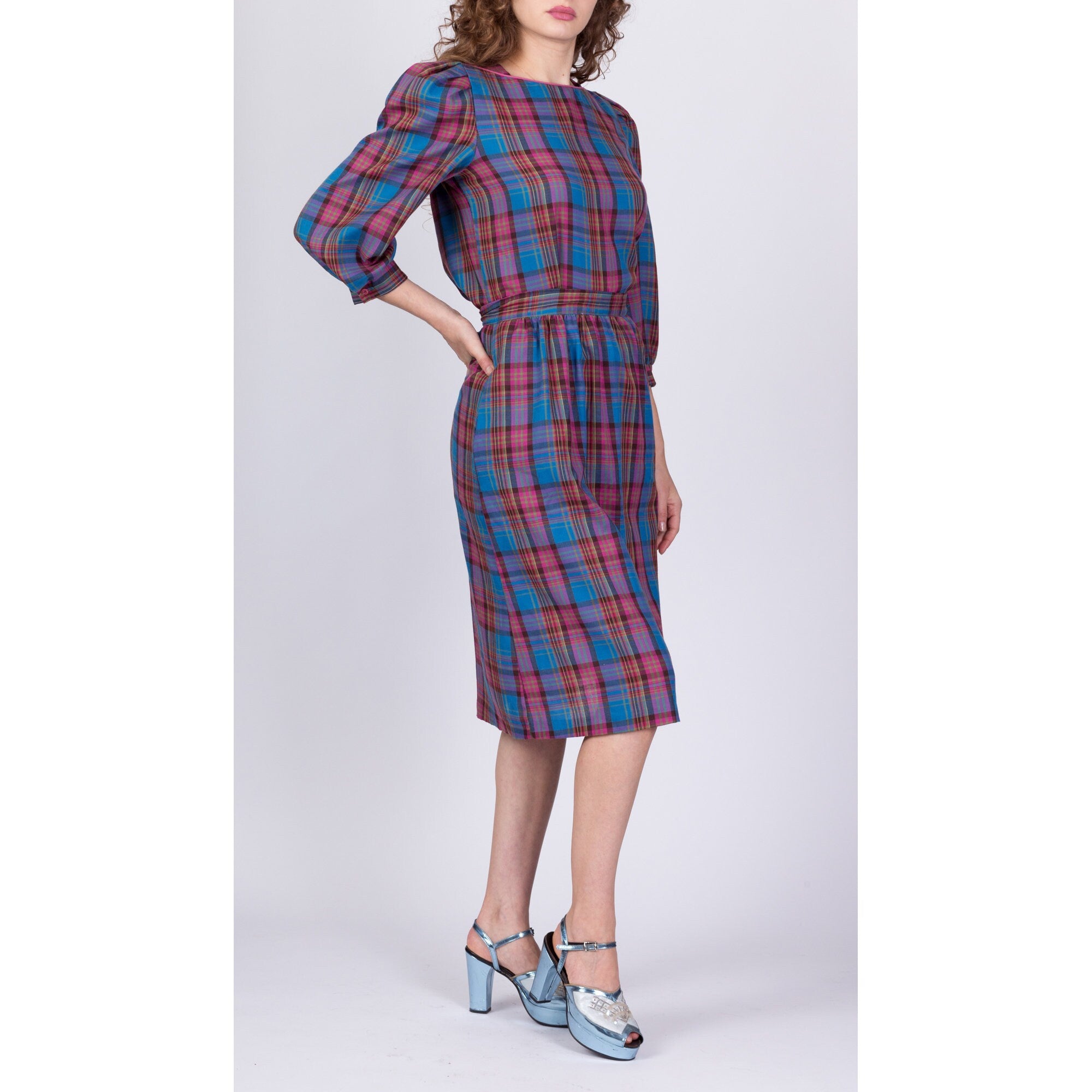 Blue plaid 2025 skirt medium