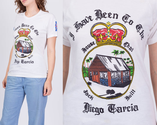 Vintage Diego Garcia "The House That Jack Built" Fitted T Shirt - Medium 